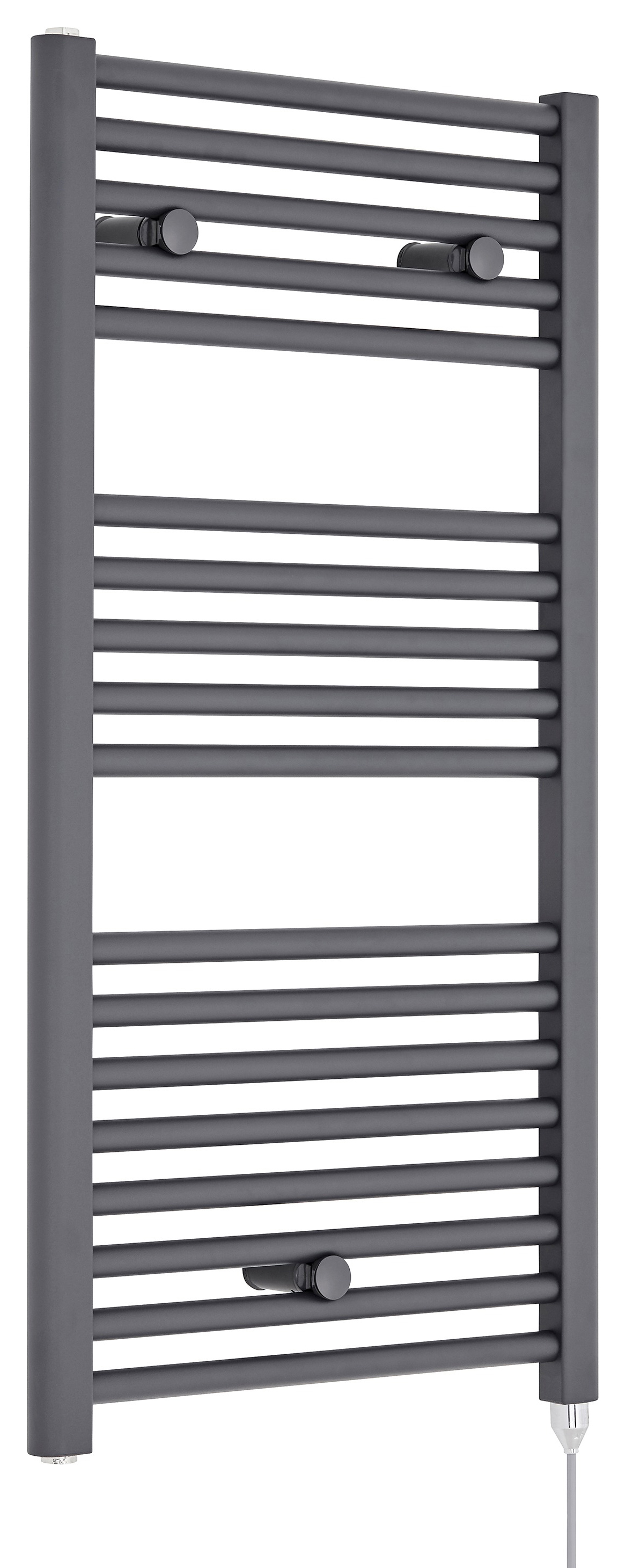 Balterley Anthracite Grey Electric Single Panel Vertical Towel Radiator - 480mm