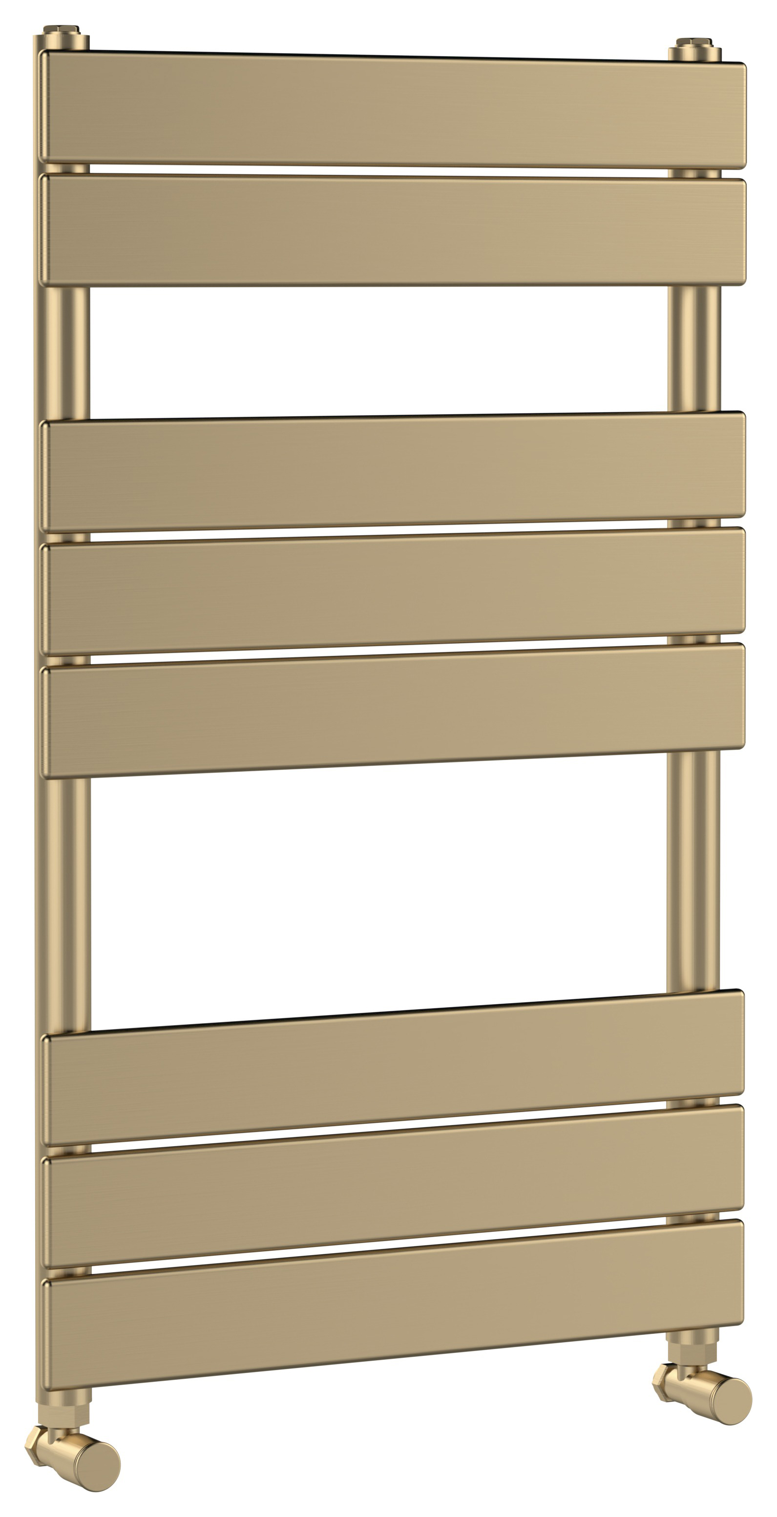 Balterley Brushed Brass Piazza Square Single Panel Vertical Flat Towel Radiator - 840 x 500mm