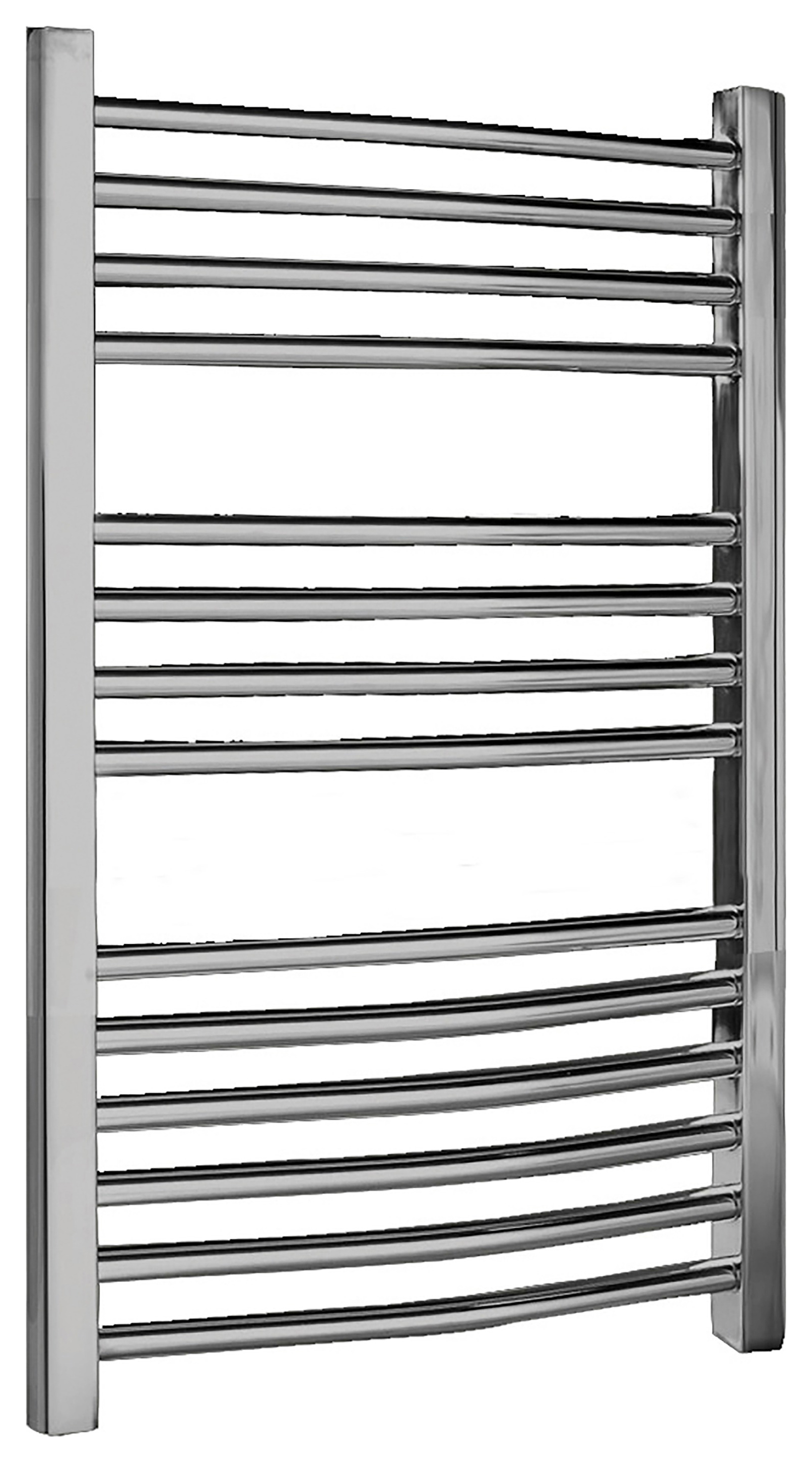 Balterley Chrome Curved Single Panel Vertical Towel Radiator - 500mm