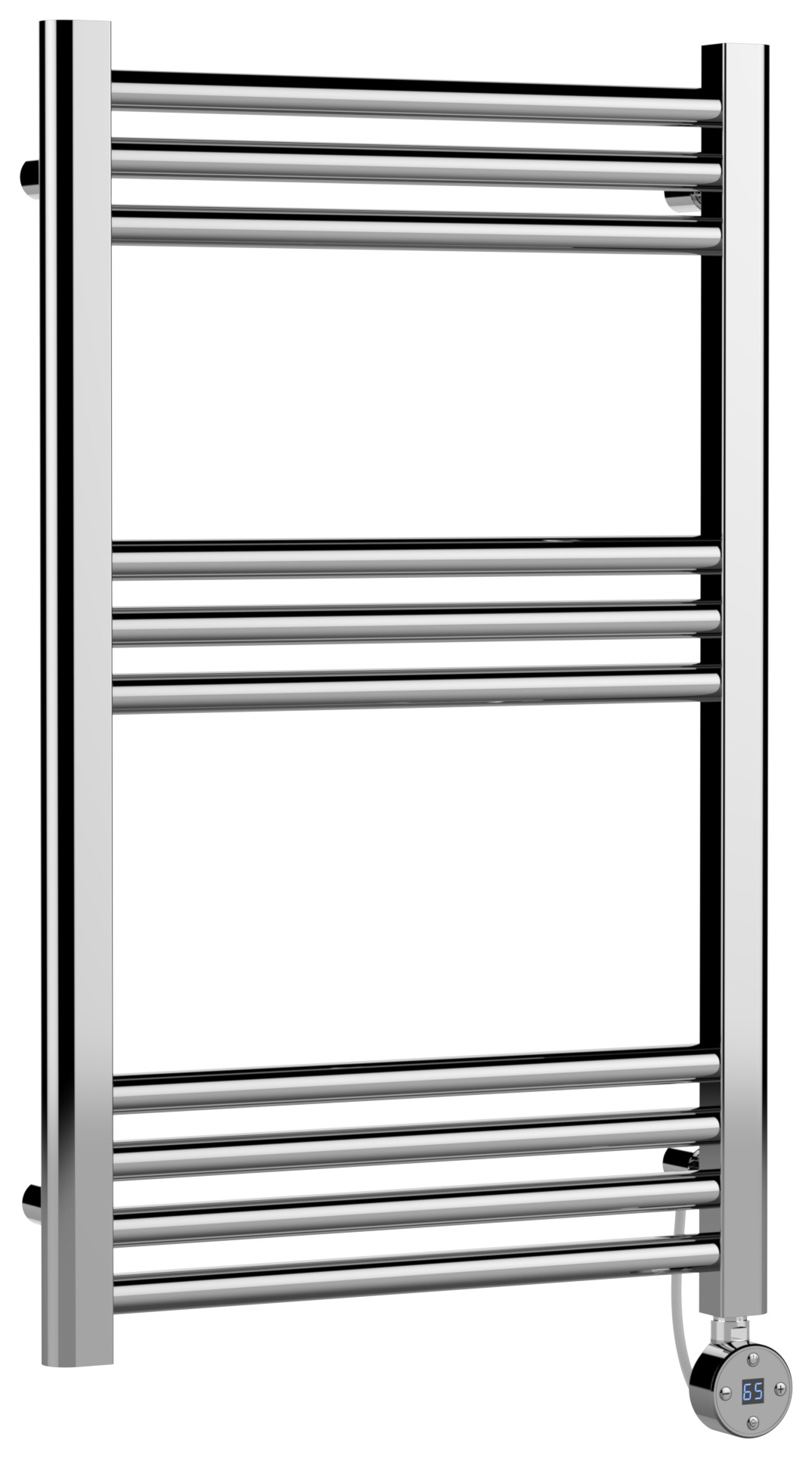 Balterley Chrome Electric Round Single Panel Vertical Straight Towel Radiator - 500mm