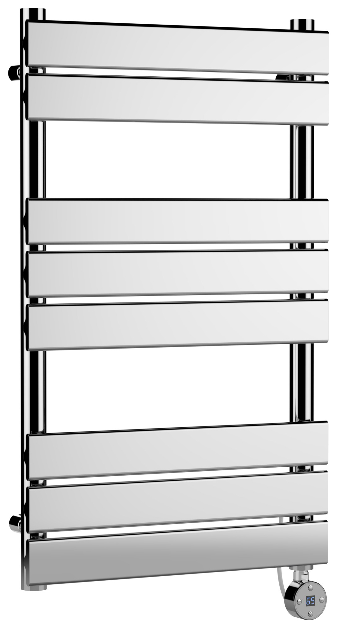Balterley Chrome Electric Single Panel Vertical Flat Towel Radiator - 500mm