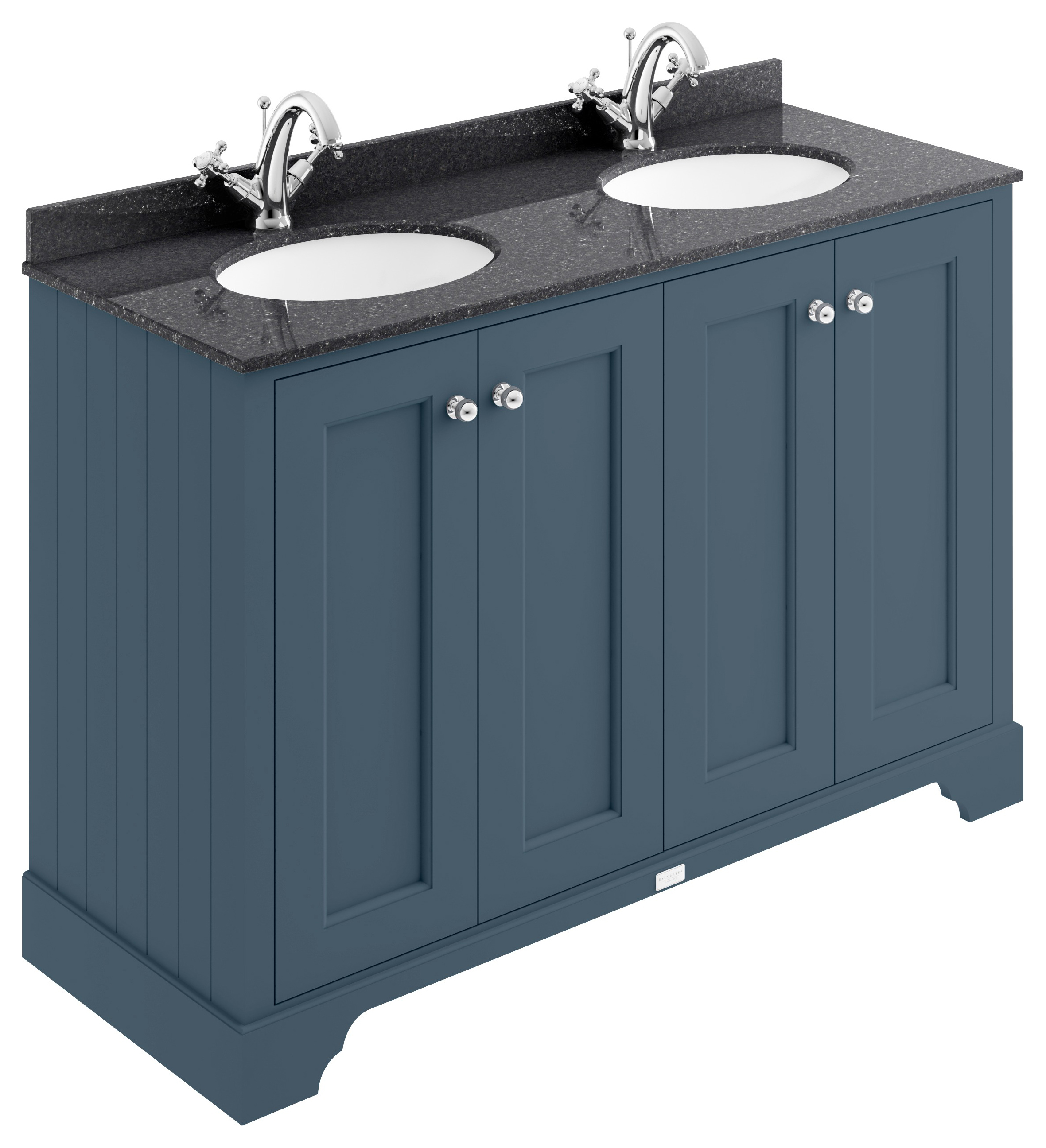 Bayswater Victrion Stiffkey Blue Traditional Freestanding Vanity Unit & Black Marble Top Basin - 1200mm