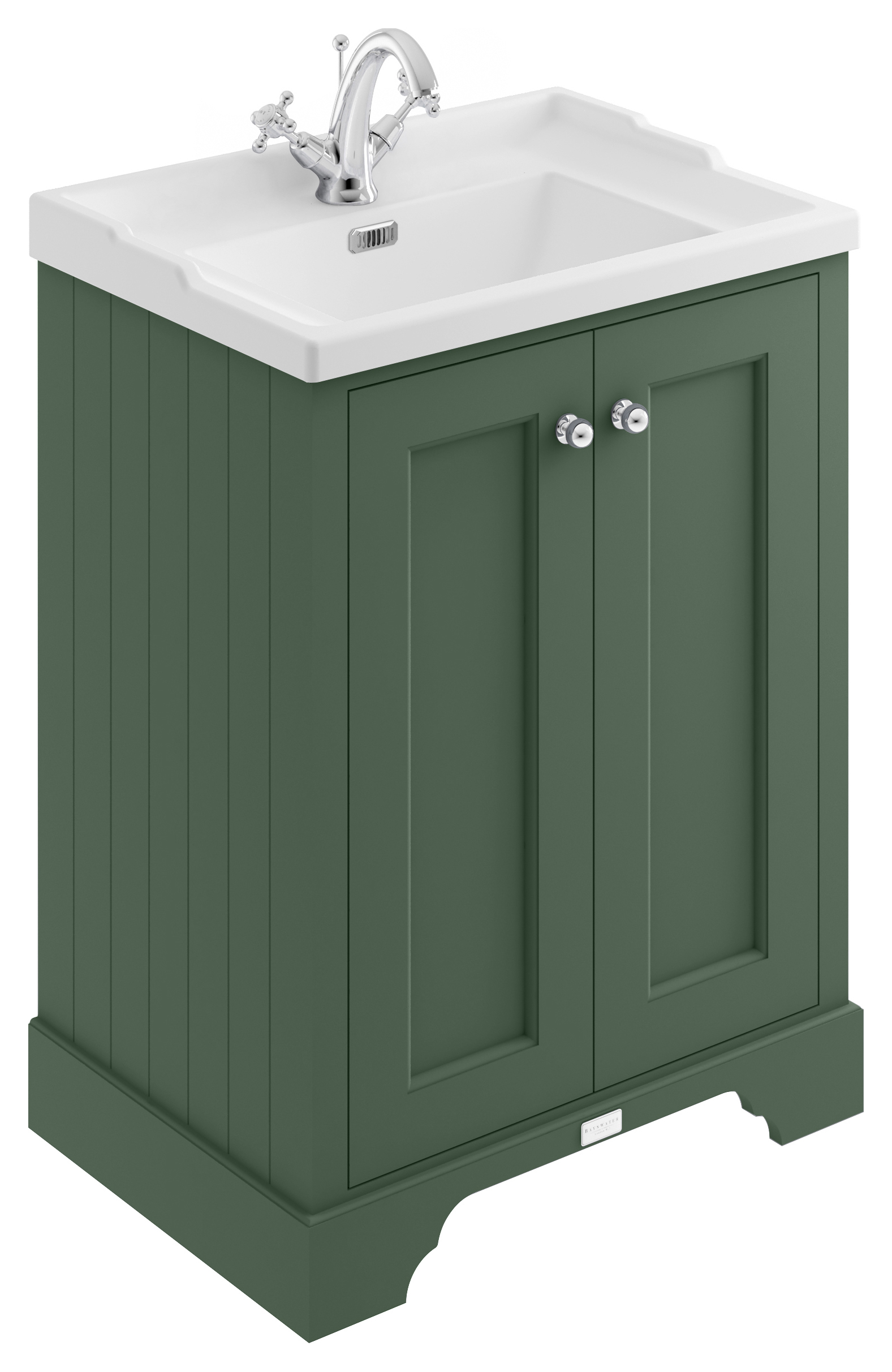 Bayswater Victrion Hunter Green Traditional Freestanding Vanity Unit & White Recessed Basin - 600mm