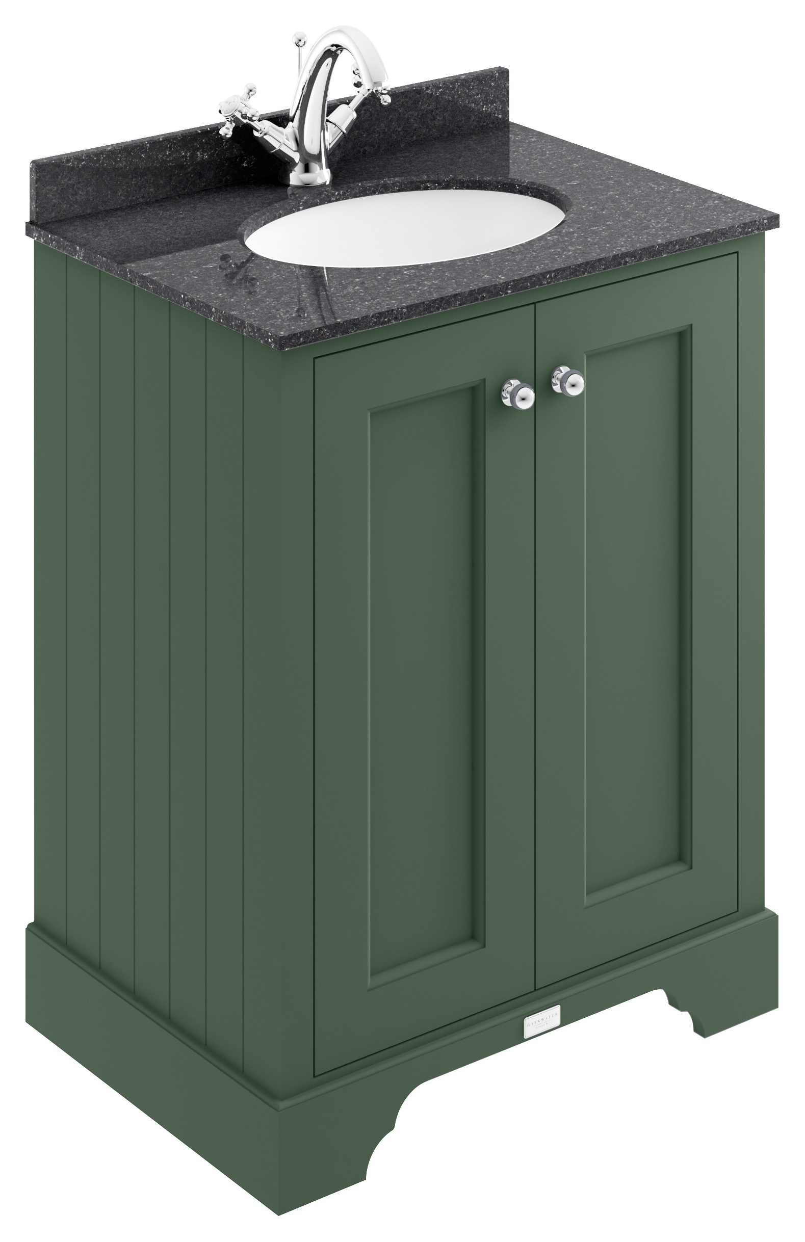 Bayswater Victrion Hunter Green Traditional Freestanding Vanity Unit & Black Marble Top Basin - 600mm