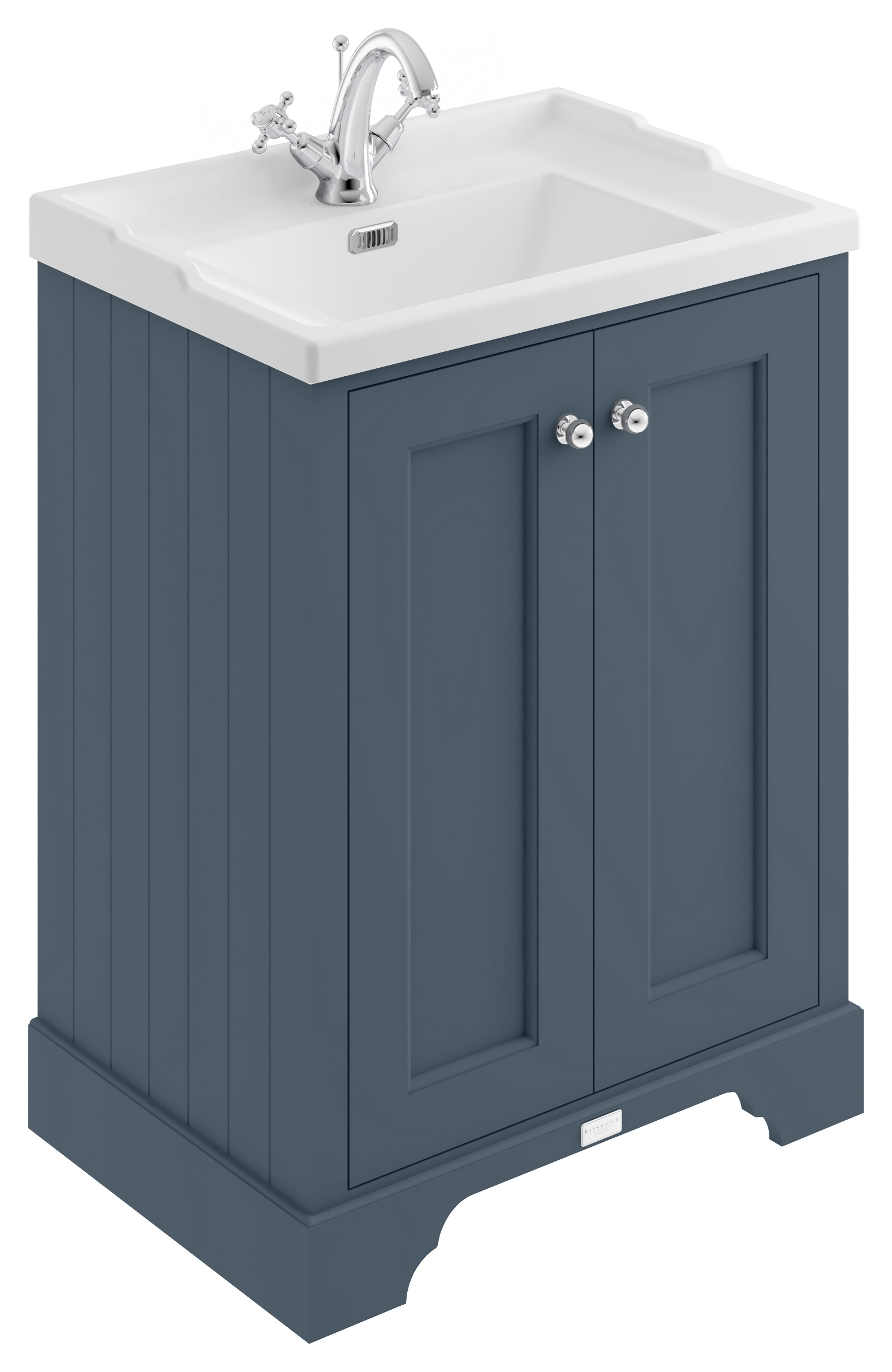 Bayswater Victrion Stiffkey Blue Traditional Freestanding Vanity Unit & White Recessed Basin - 600mm