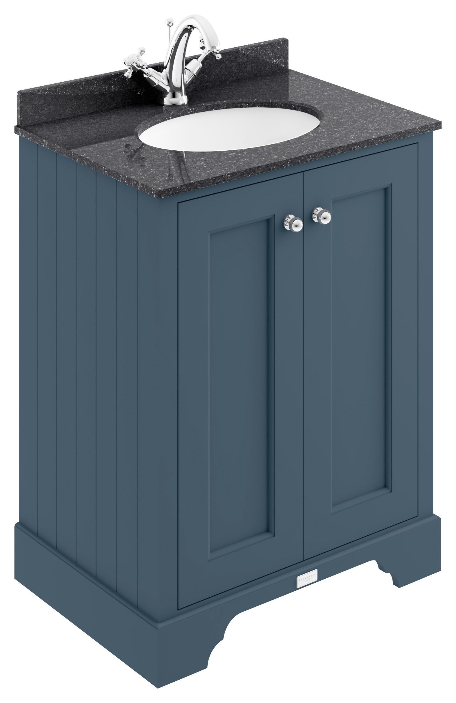 Bayswater Victrion Stiffkey Blue Traditional Freestanding Vanity Unit & Black Marble Top Basin - 600mm
