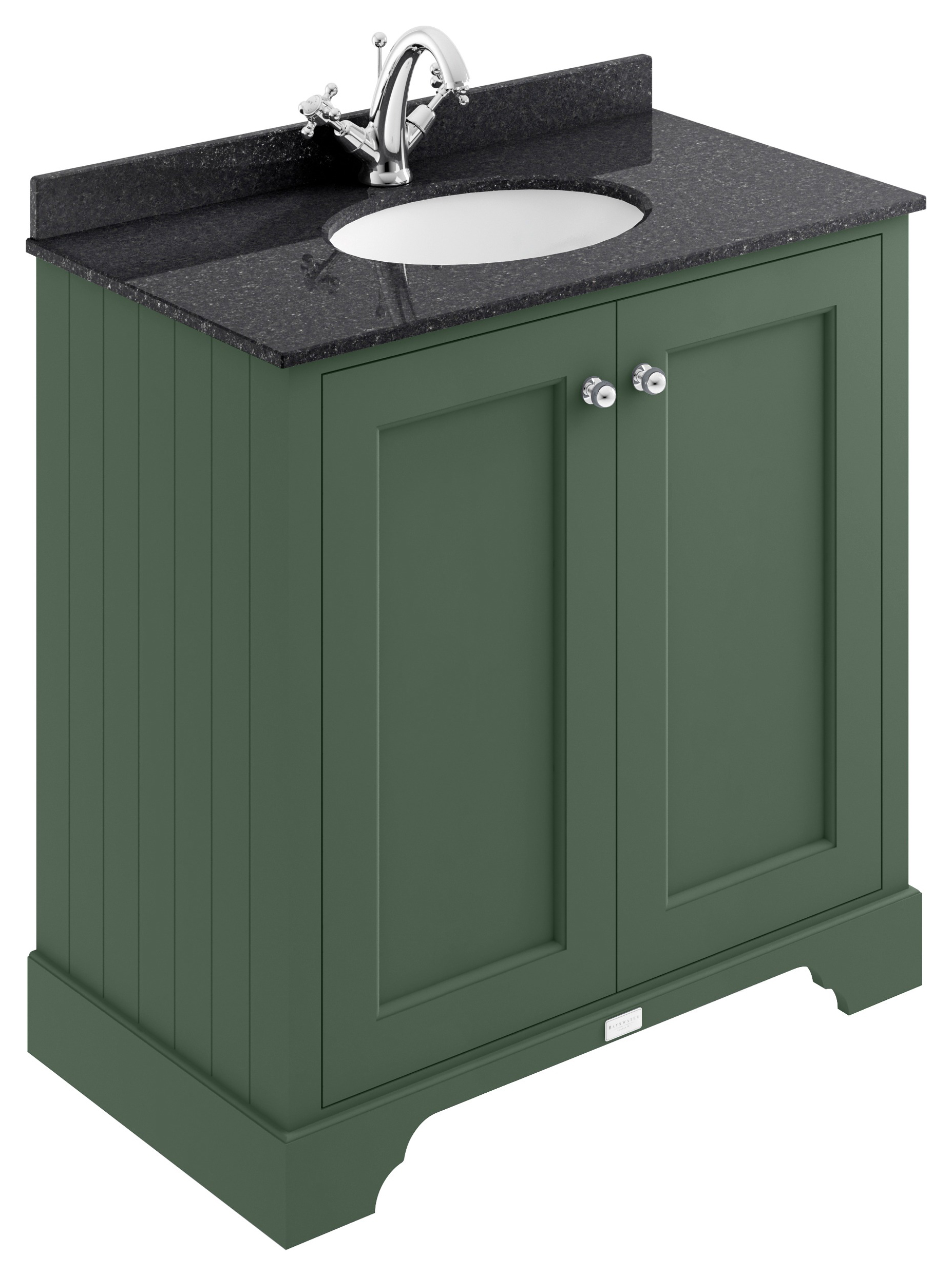 Bayswater Victrion Hunter Green Traditional Freestanding Vanity Unit & Black Marble Top Basin - 800mm