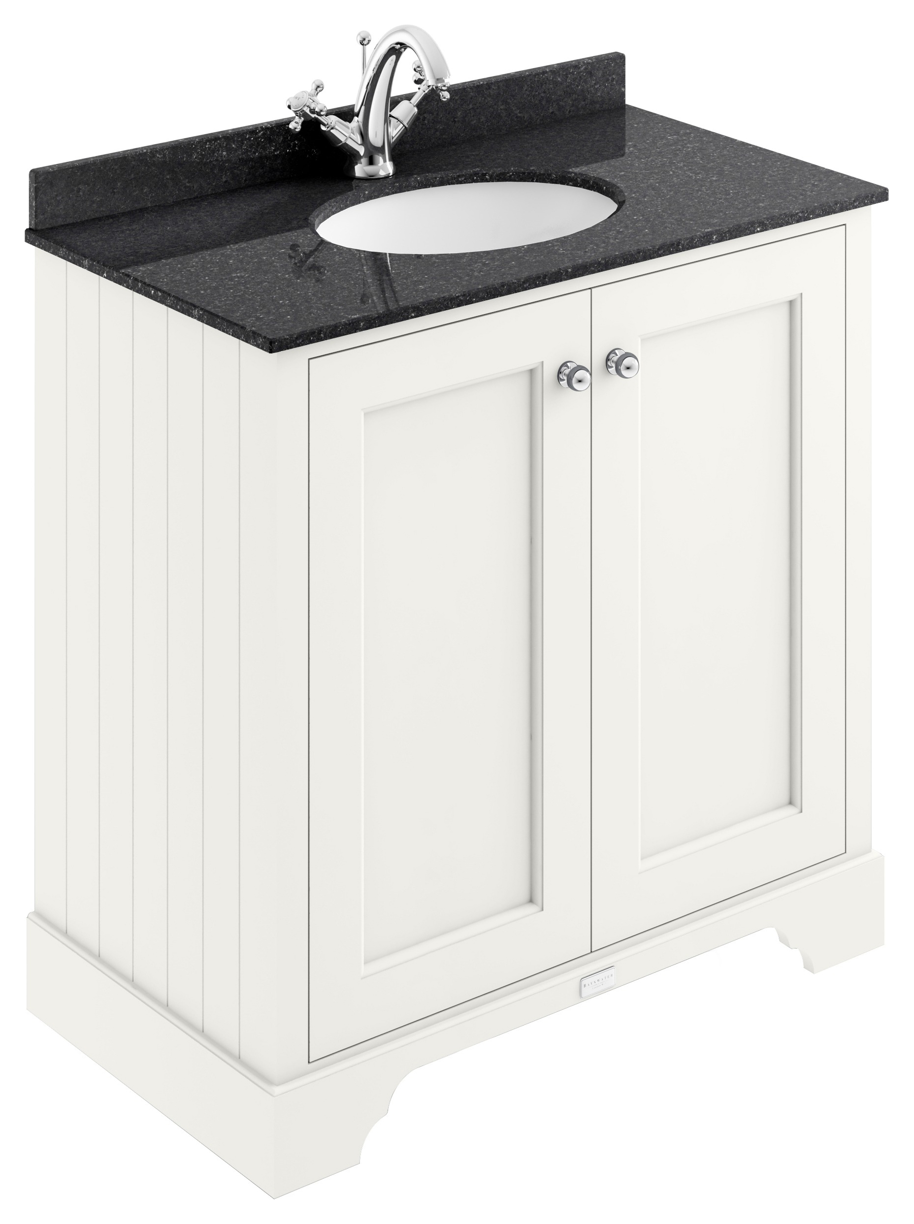 Bayswater Victrion Pointing White Traditional Freestanding Vanity Unit & Black Marble Top Basin - 800mm