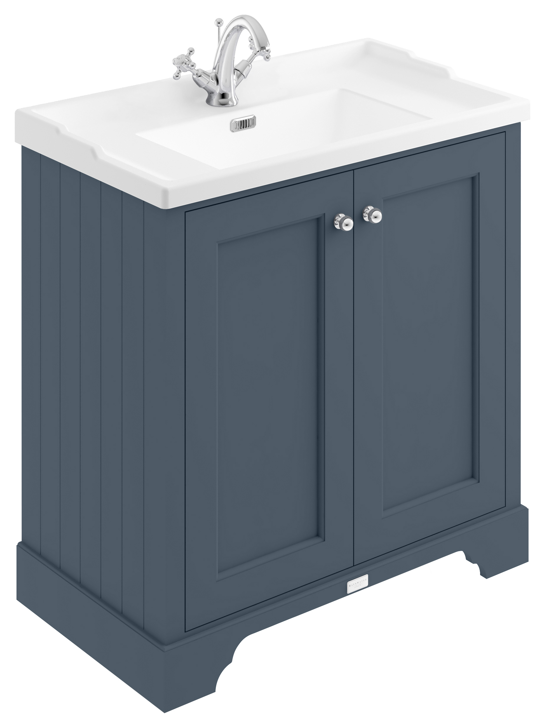 Bayswater Victrion Stiffkey Blue Traditional Freestanding Vanity Unit & White Recessed Basin - 800mm