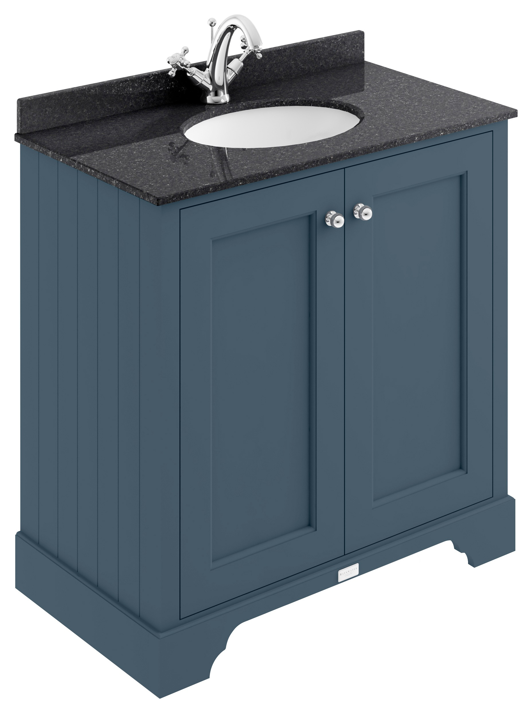 Bayswater Victrion Stiffkey Blue Traditional Freestanding Vanity Unit & Black Marble Top Basin - 800mm