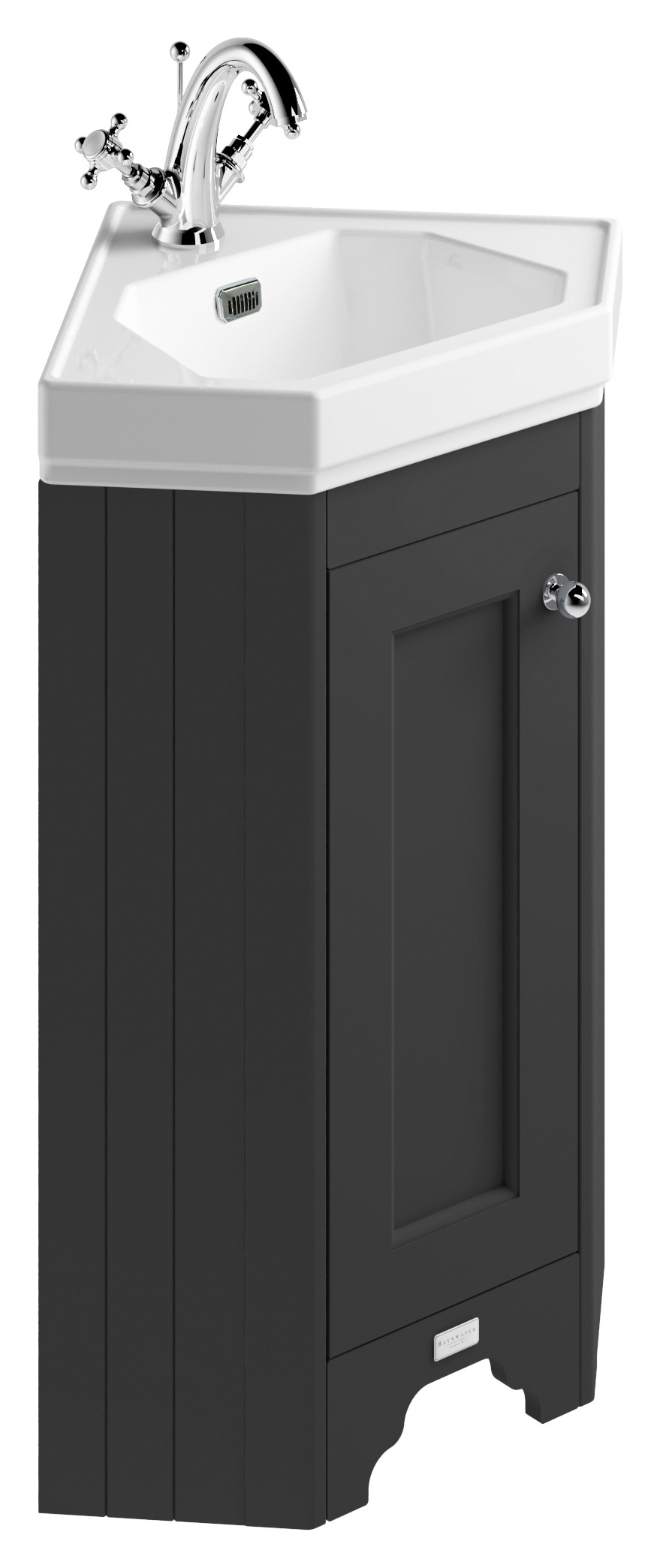 Bayswater Victrion Matt Black Corner Traditional Freestanding