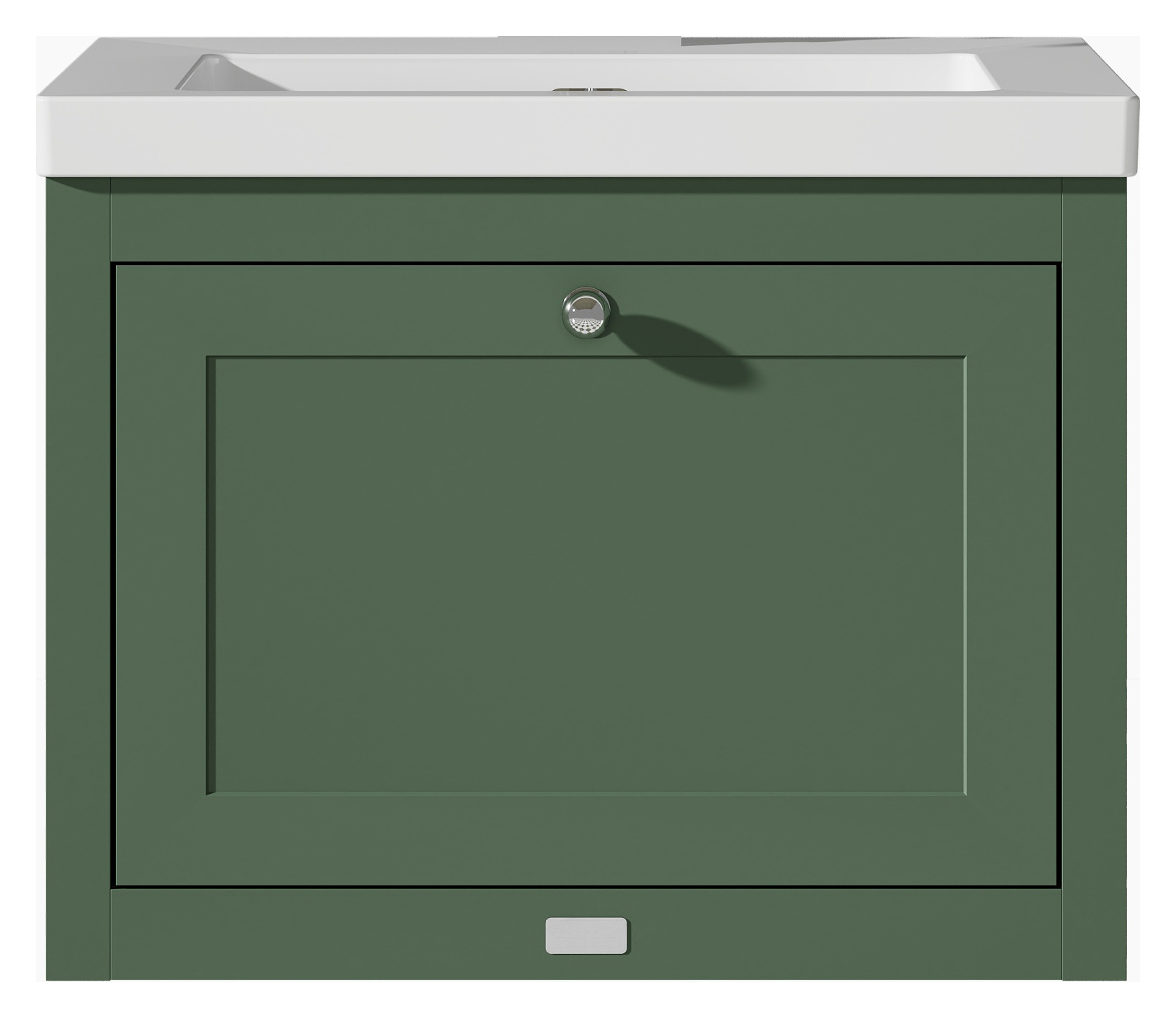 Bayswater Hartleigh Hunter Green Traditional Wall Hung Vanity Unit & 1 Tap Hole Modern Recessed Basin - 600mm