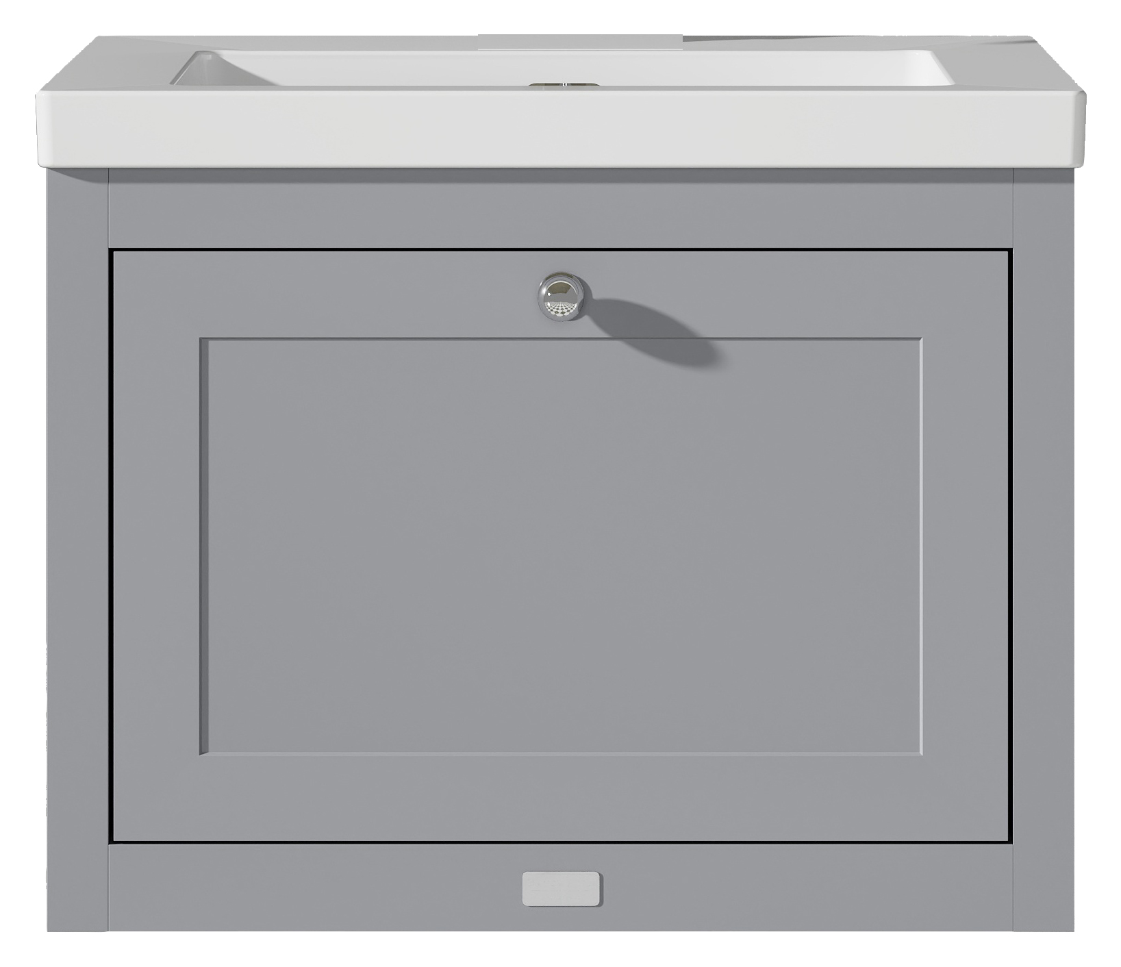 Bayswater Hartleigh Plummett Grey Traditional Wall Hung Vanity Unit & 1 Tap Hole Modern Recessed Basin - 600mm