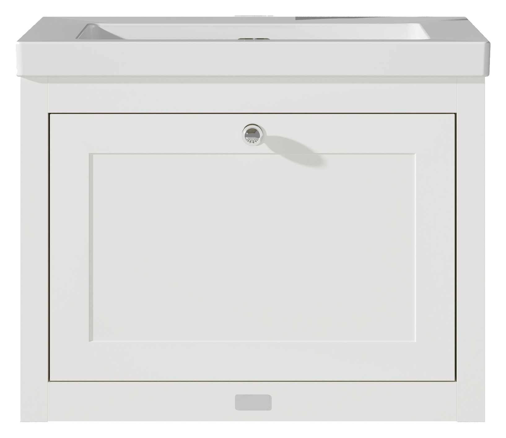 Bayswater Hartleigh Pointing White Traditional Wall Hung Vanity Unit & 1 Tap Hole Modern Recessed Basin - 600mm