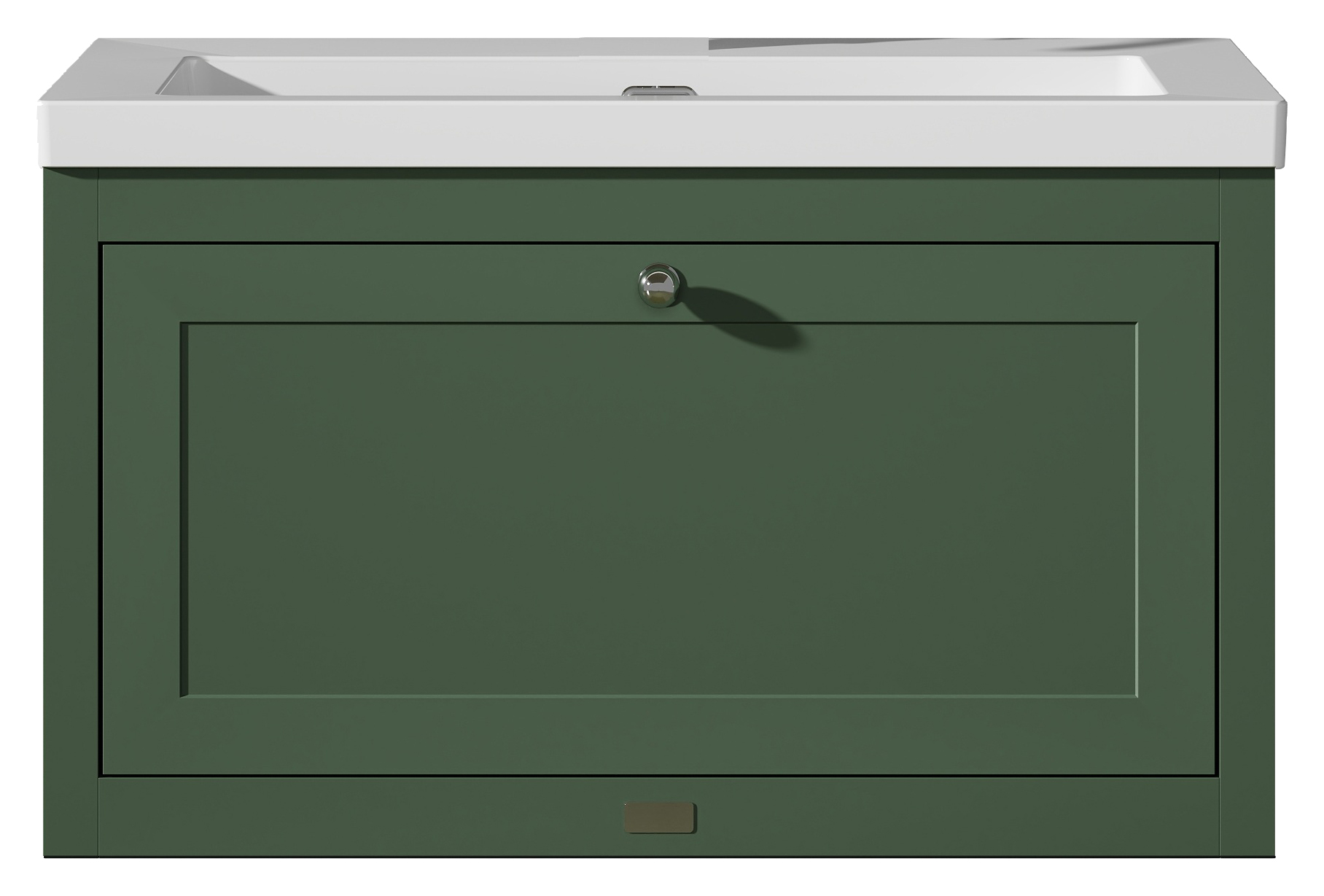 Bayswater Hartleigh Hunter Green Traditional Wall Hung Vanity Unit & 1 Tap Hole Modern Recessed Basin - 800mm