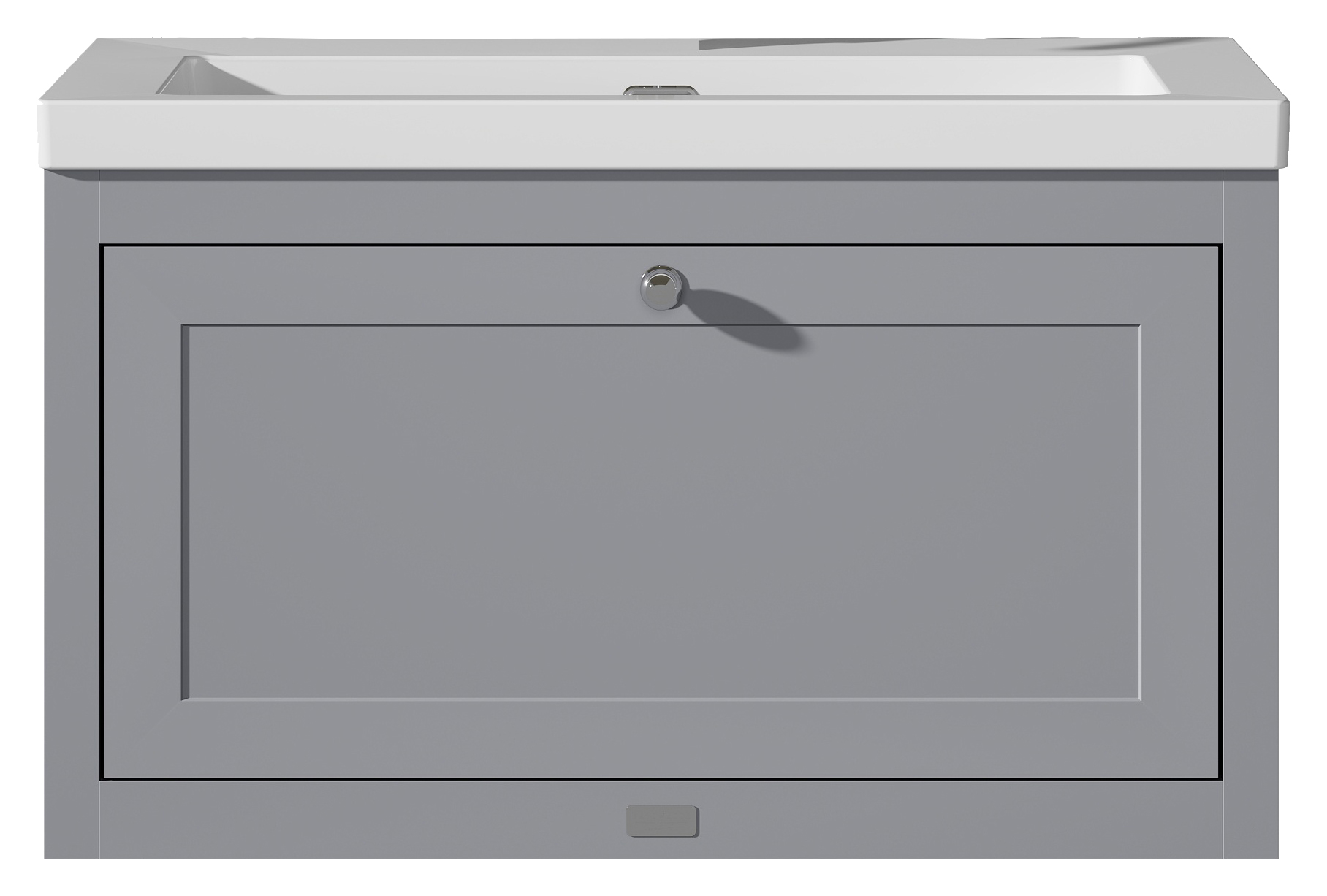 Bayswater Hartleigh Plummett Grey Traditional Wall Hung Vanity Unit & 1 Tap Hole Modern Recessed Basin - 800mm