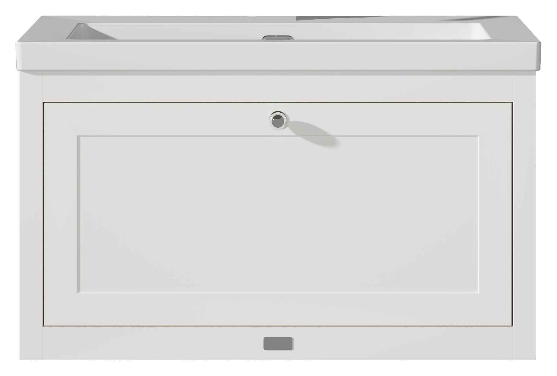 Bayswater Hartleigh Pointing White Traditional Wall Hung Vanity Unit & 1 Tap Hole Modern Recessed Basin - 800mm