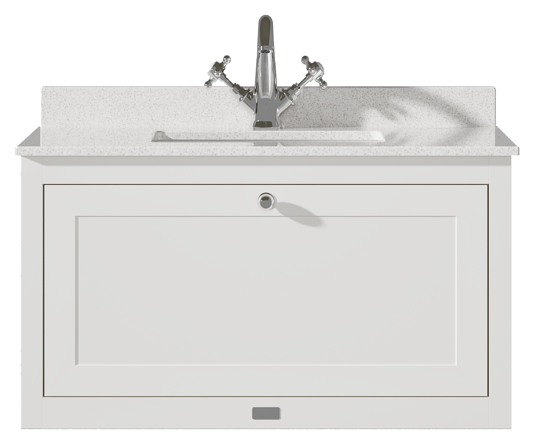 Bayswater Hartleigh Pointing White Traditional Wall Hung Vanity Unit & 1 Tap Hole White Marble Top Basin - 800mm