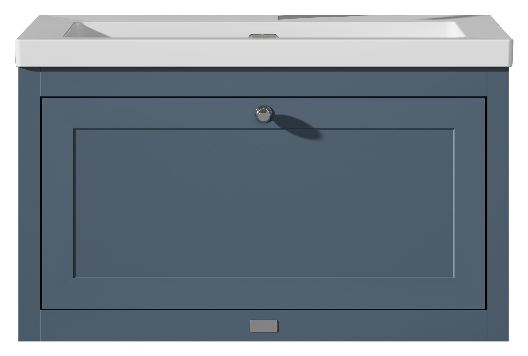 Bayswater Hartleigh Stiffkey Blue Traditional Wall Hung Vanity Unit & 1 Tap Hole Modern Recessed Basin - 800mm