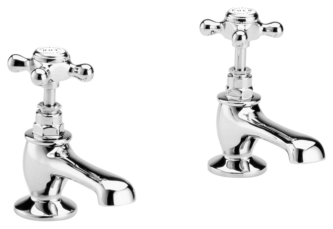 Bayswater Crosshead Pair of Basin Taps - Chrome