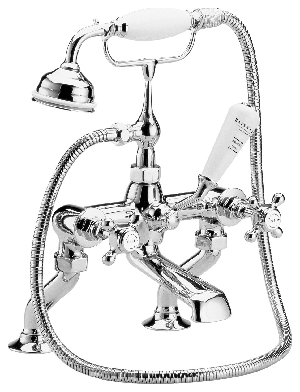 Bayswater Crosshead Bath Shower Mixer Tap - Chrome