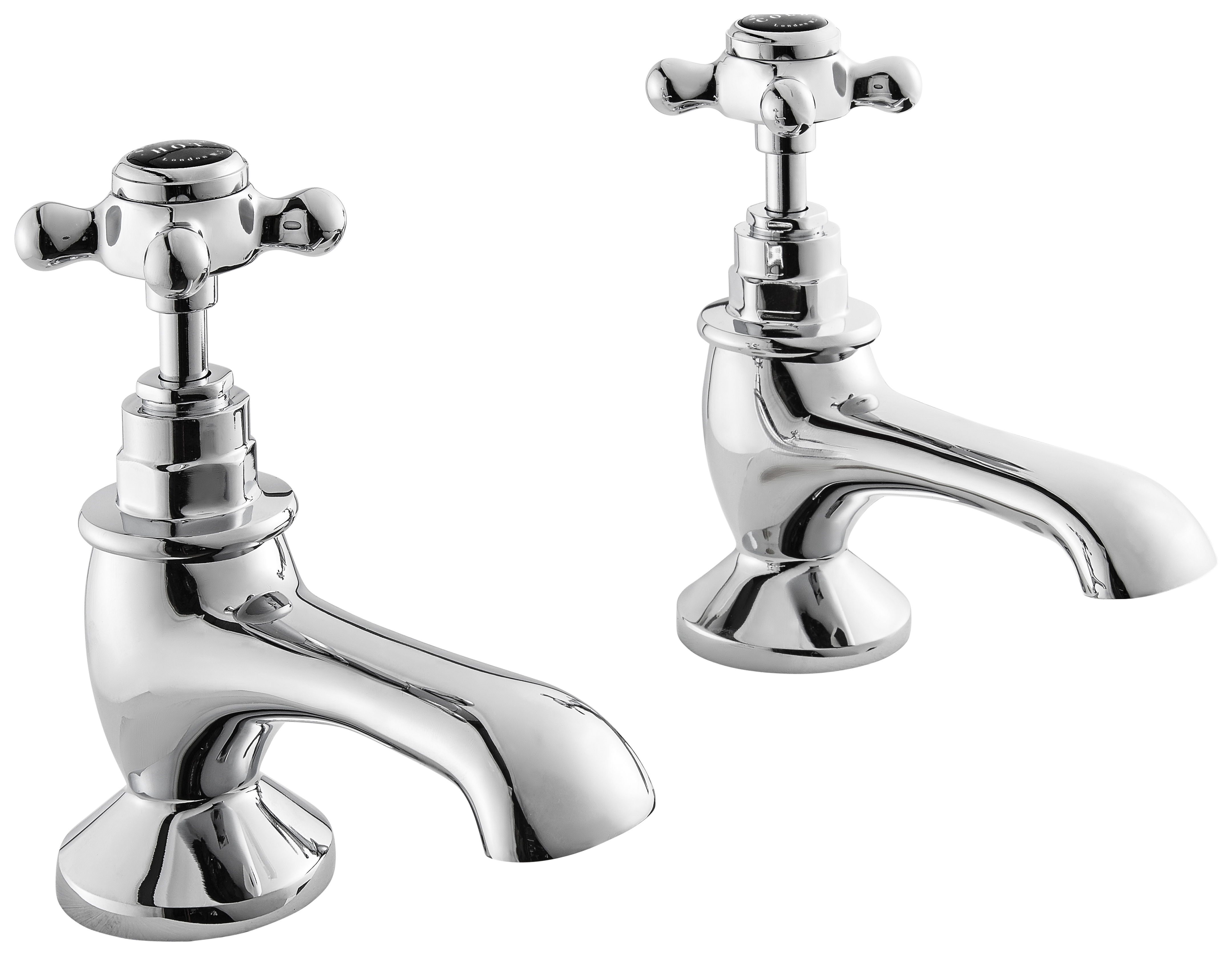 Bayswater Hex Pair of Bath Taps - Chrome