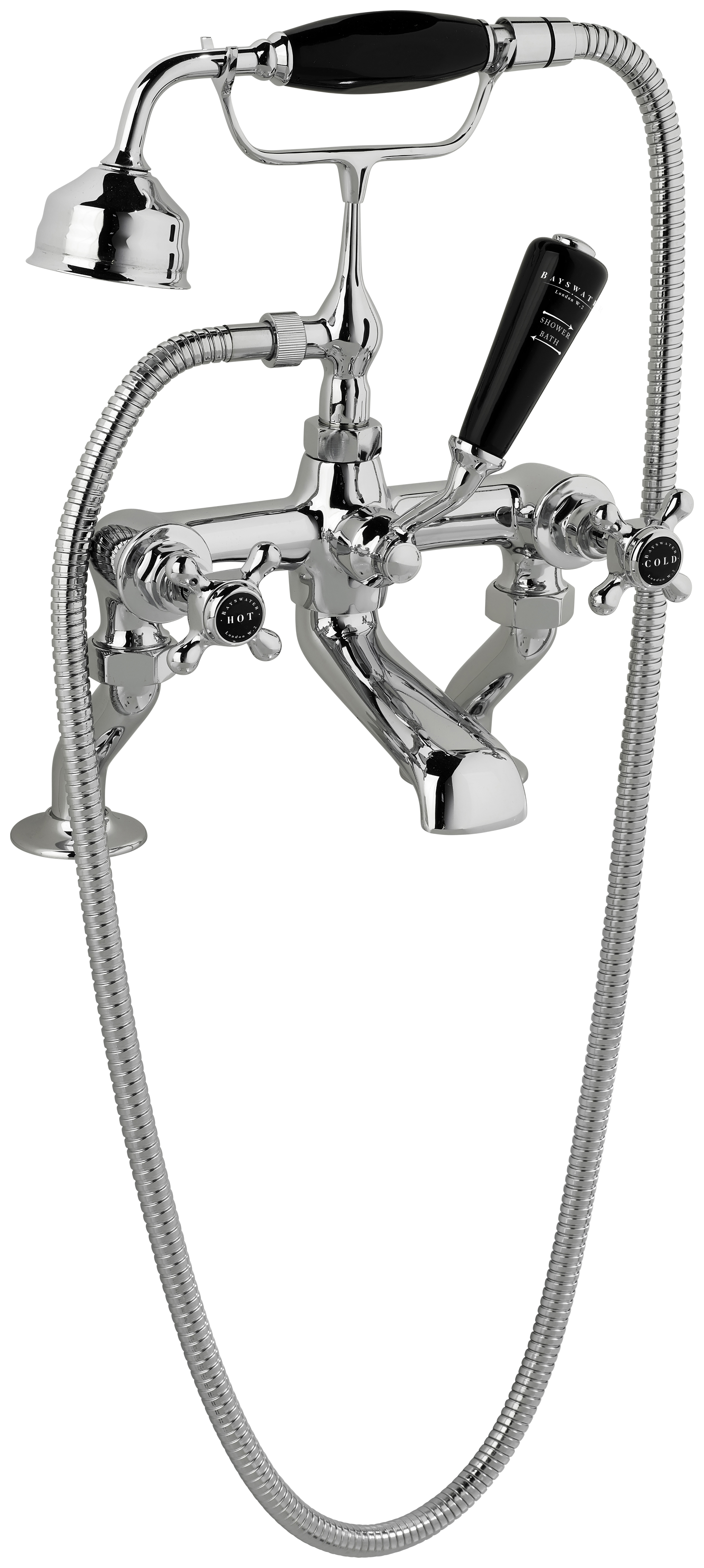 Bayswater Hex Bath Shower Mixer Tap - Chrome