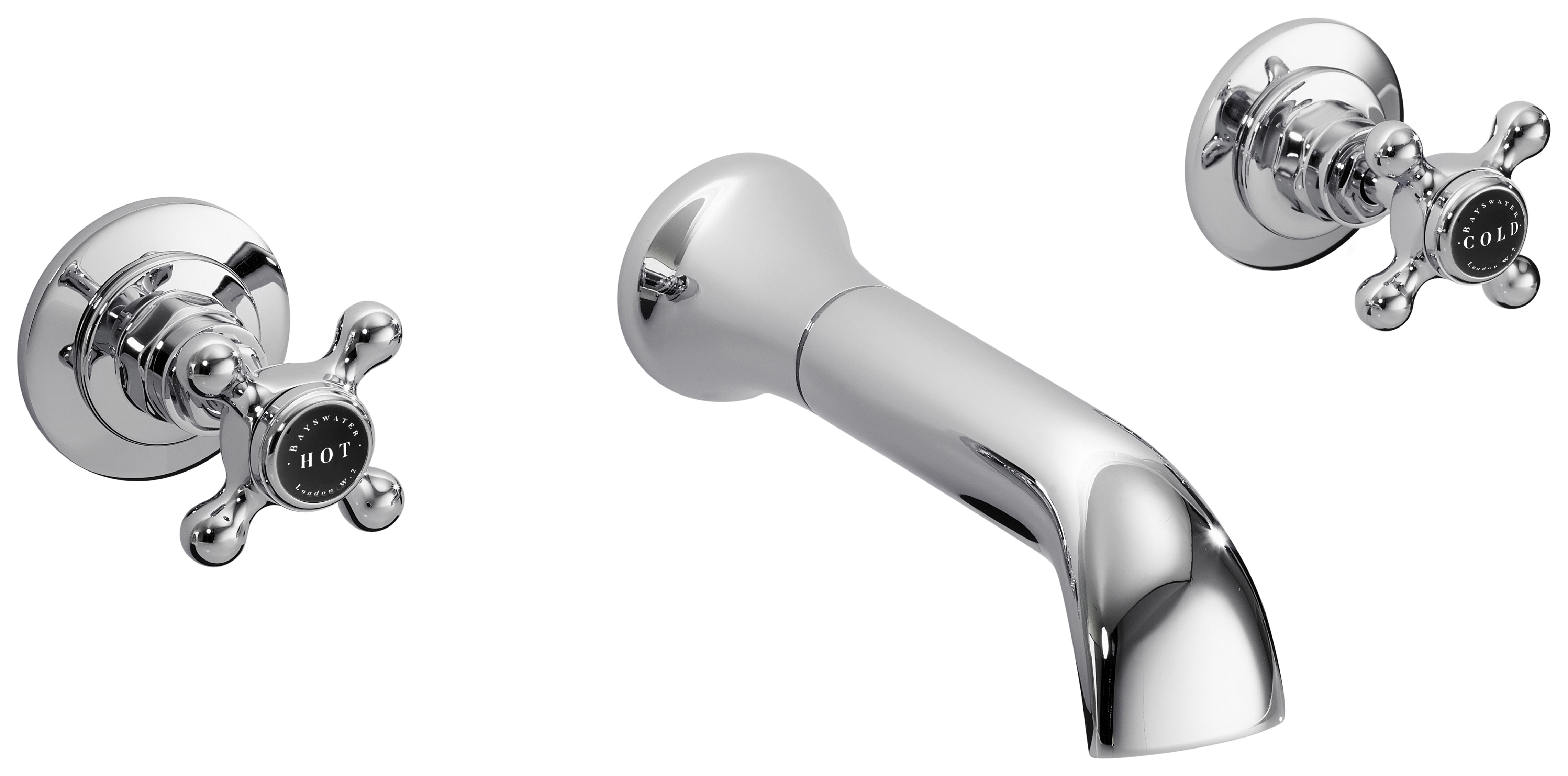 Bayswater Hex 3 Hole Wall Mounted Bath Filler