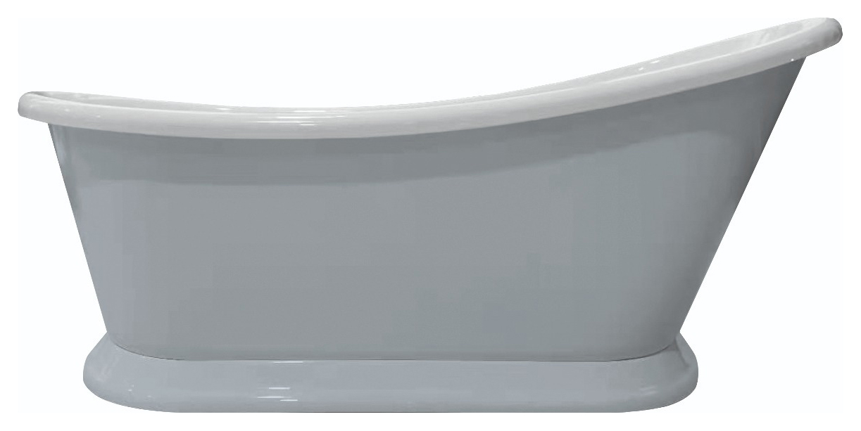 Bayswater Plummett Grey Slipper Freestanding Painted Boat Bath - 1690 x 740mm