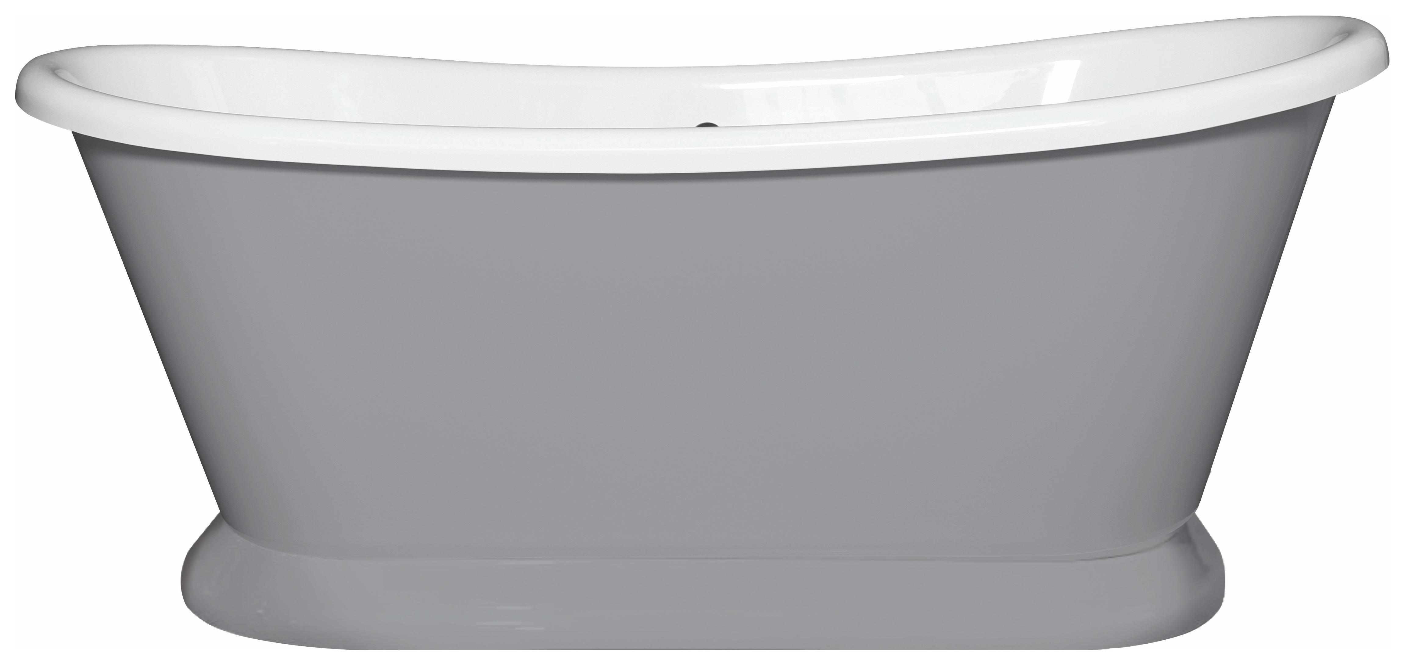 Bayswater Plummett Grey Freestanding Painted Boat Bath - 1700 x 750mm