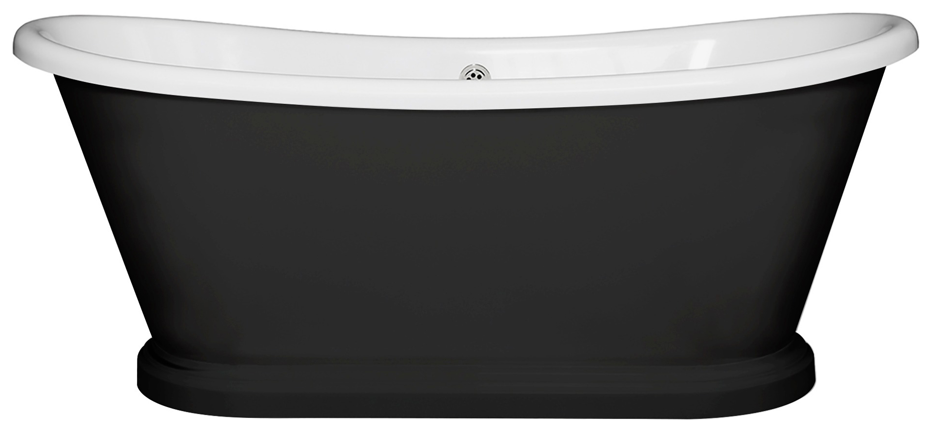 Bayswater Matt Black Freestanding Painted Boat Bath - 1700 x 750mm