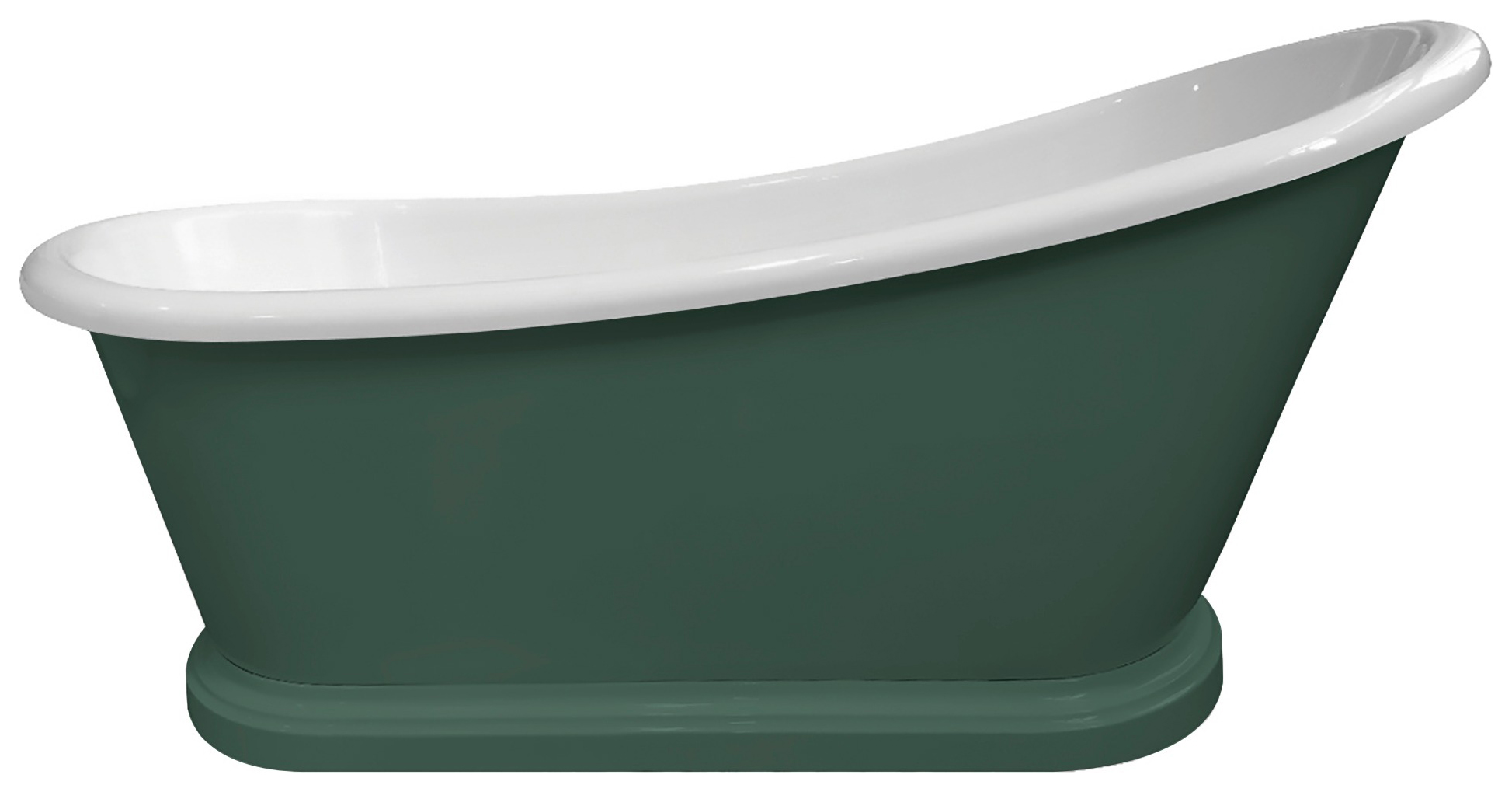 Bayswater Hunter Green Slipper Freestanding Painted Boat Bath - 1690 x 740mm