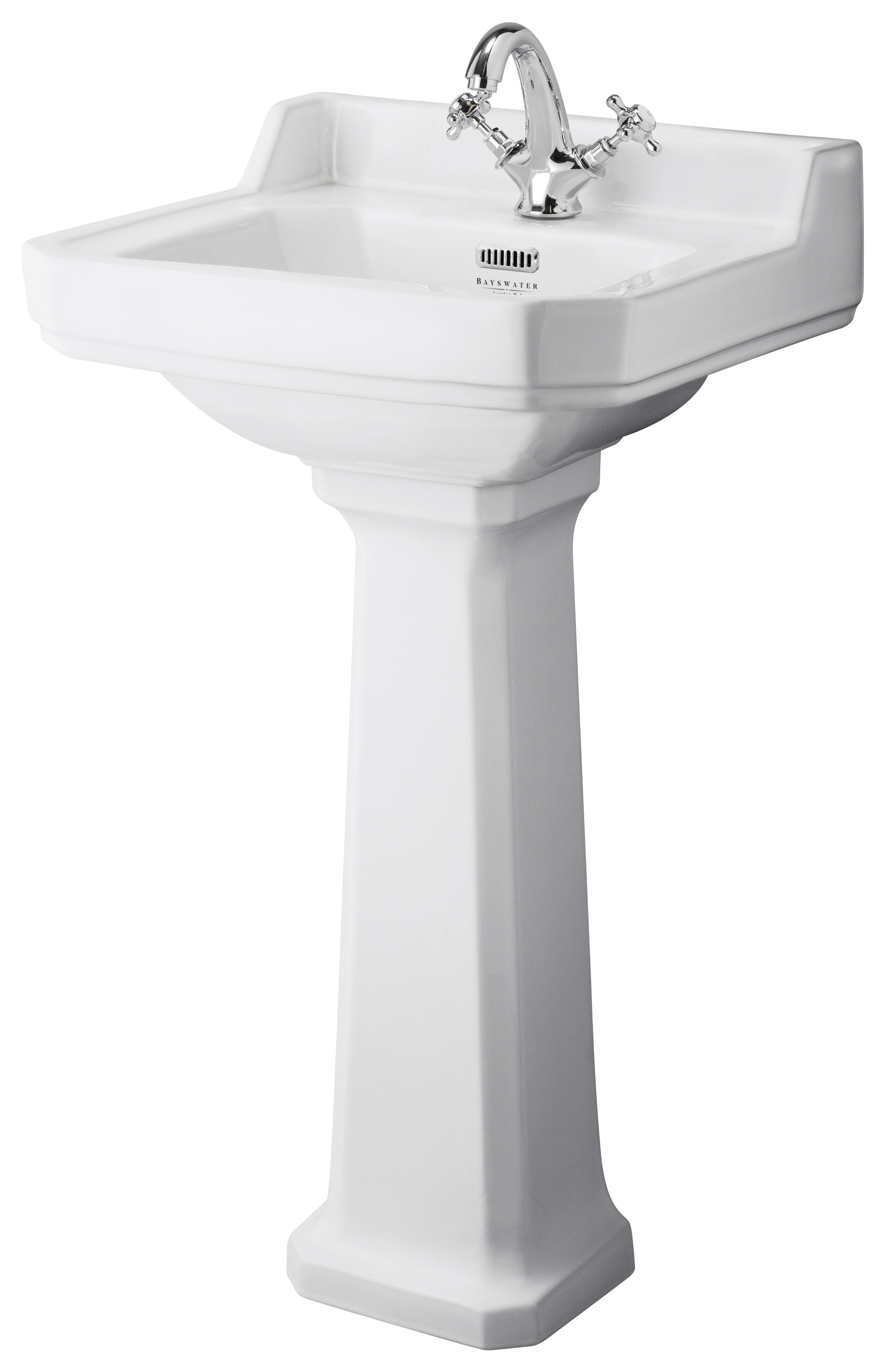 Bayswater Fitzroy Traditional 1 Tap Hole Basin with Comfort Height Full Pedestal - 500mm