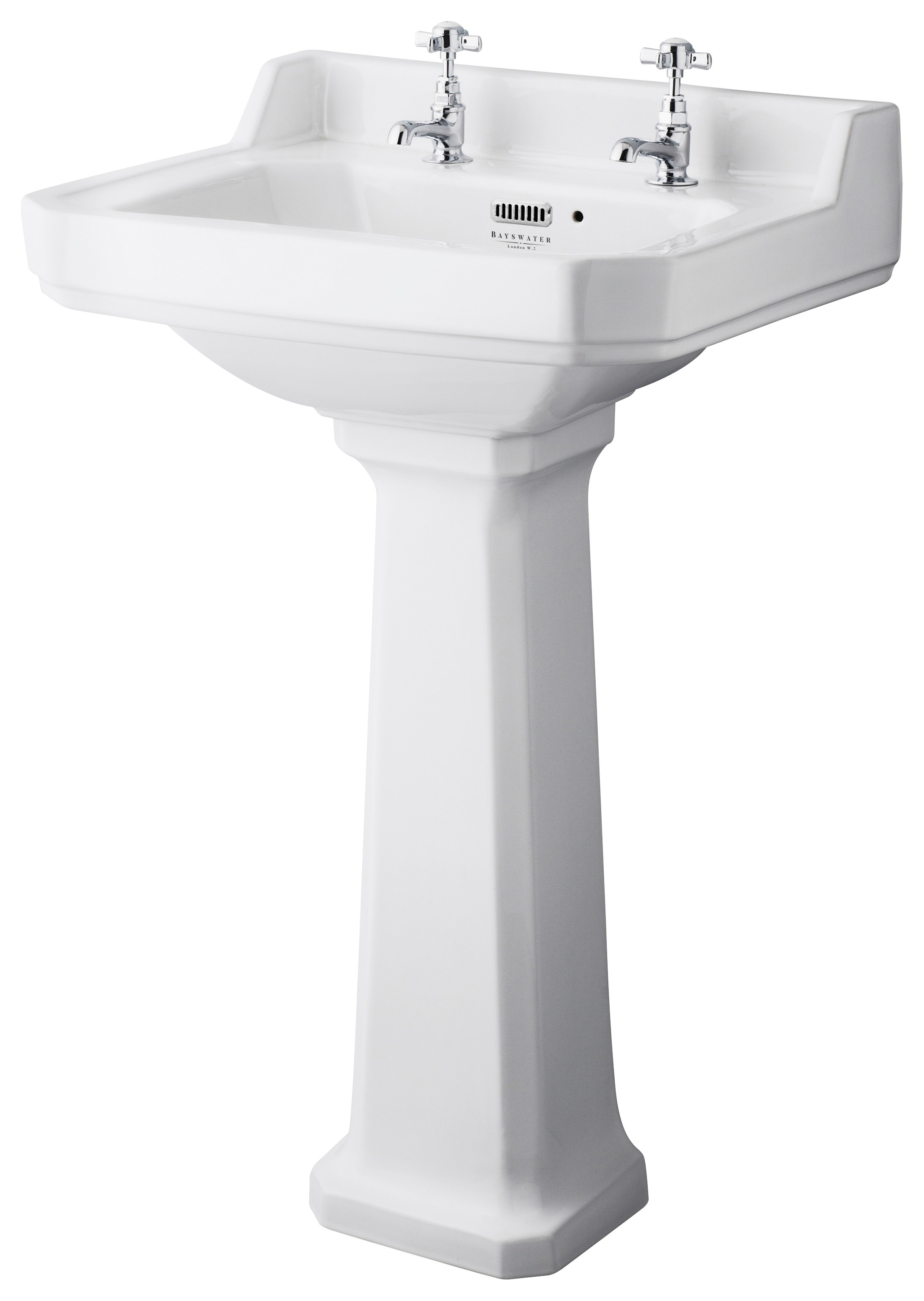 Bayswater Fitzroy Traditional 2 Tap Hole Basin with Full Pedestal - 560mm