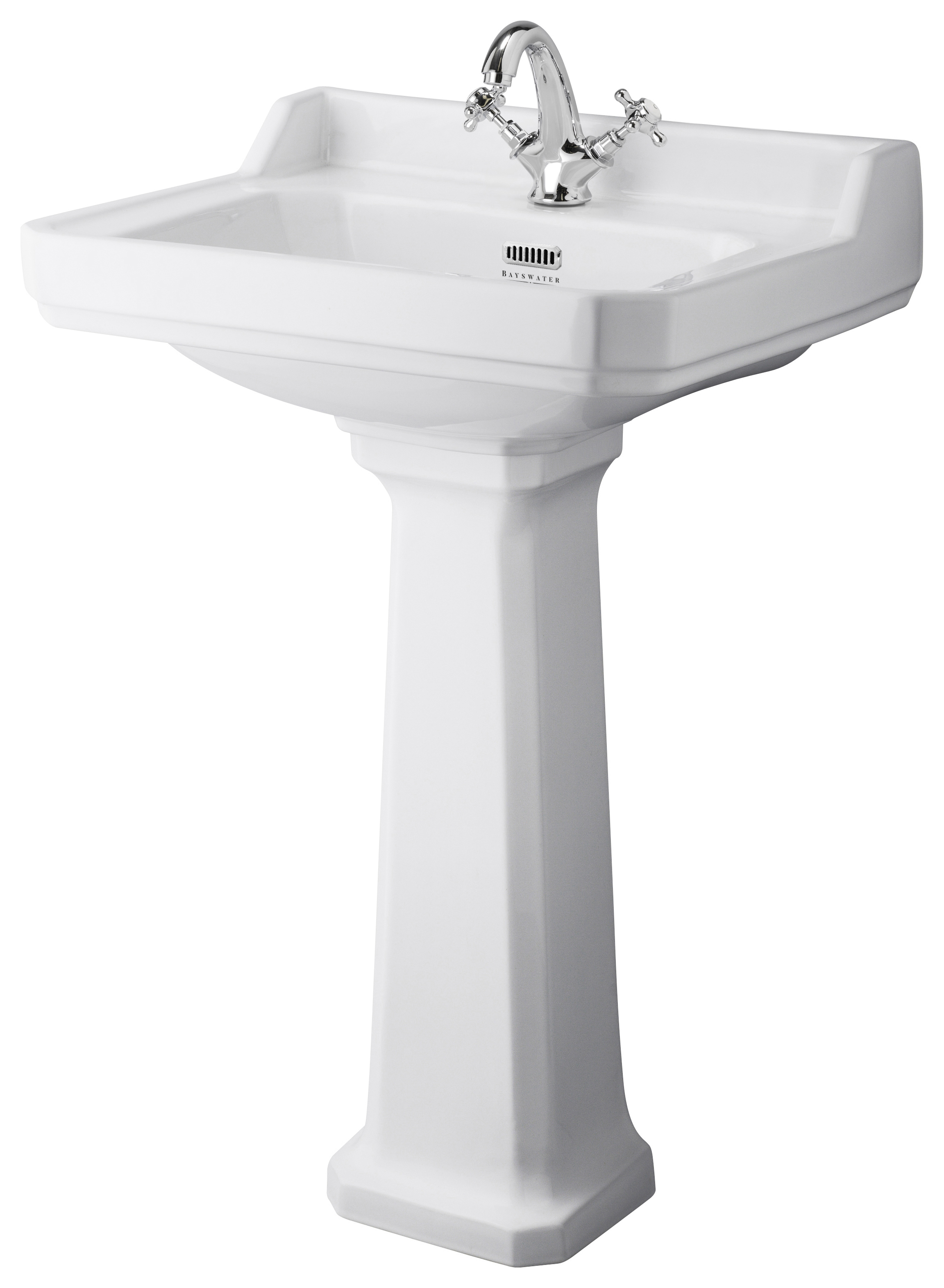 Bayswater Fitzroy Traditional 1 Tap Hole Basin with Full Pedestal - 595mm