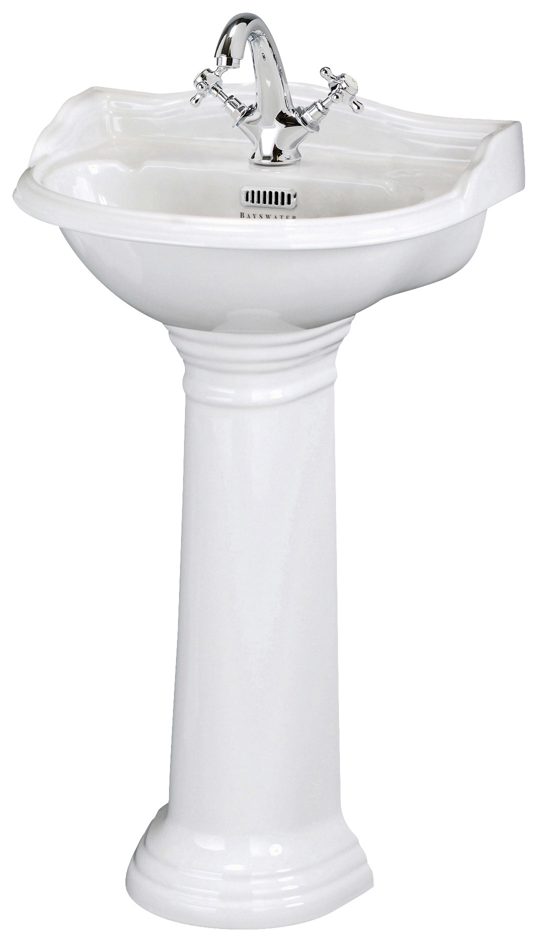 Bayswater Porchester Traditional 1 Tap Hole Basin with Full Pedestal - 500mm