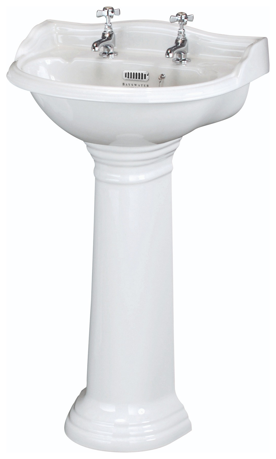 Bayswater Porchester Traditional 2 Tap Hole Basin with Full Pedestal - 500mm