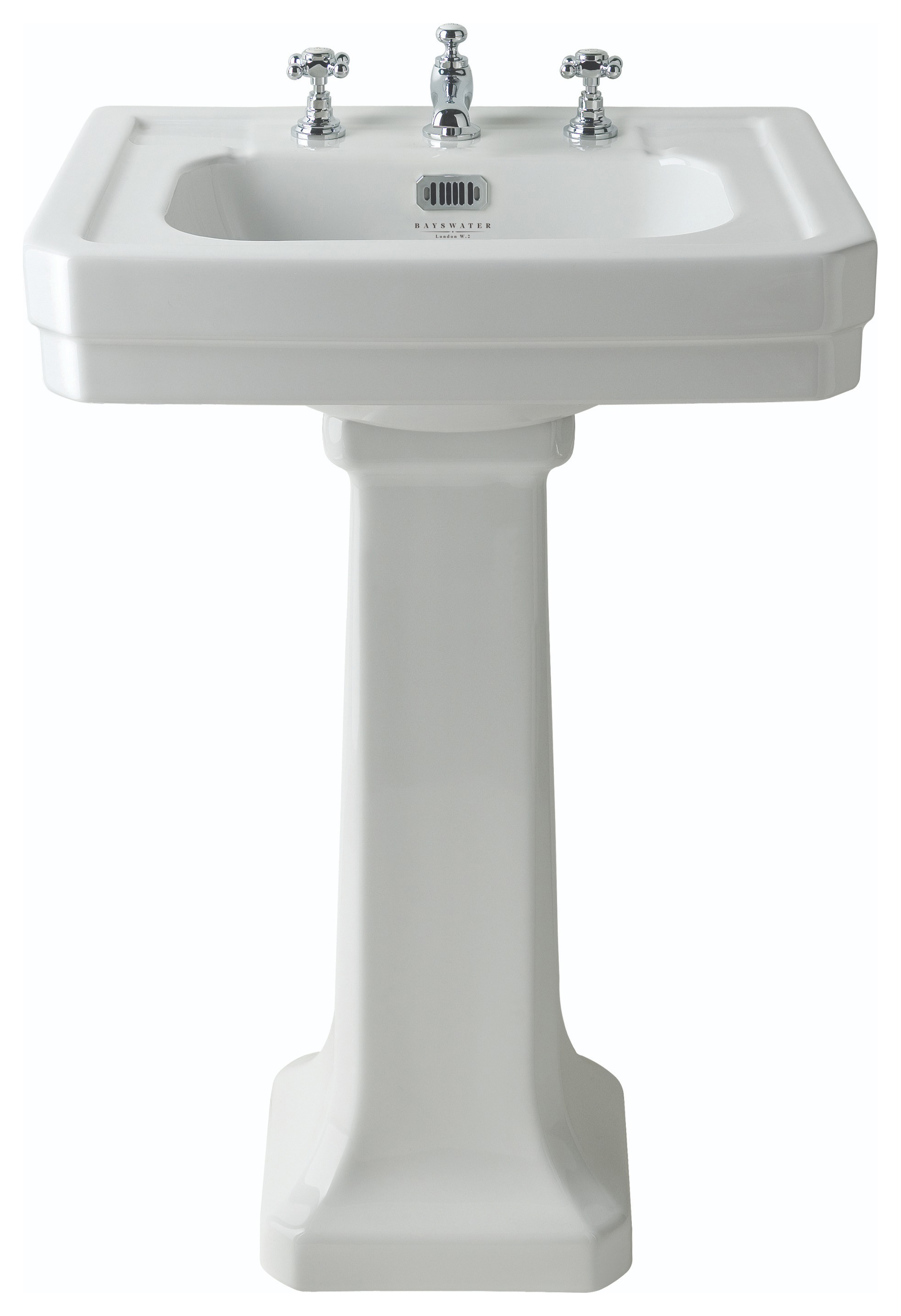 Bayswater Westcott Traditional 3 Tap Hole Basin with Full Pedestal - 540mm
