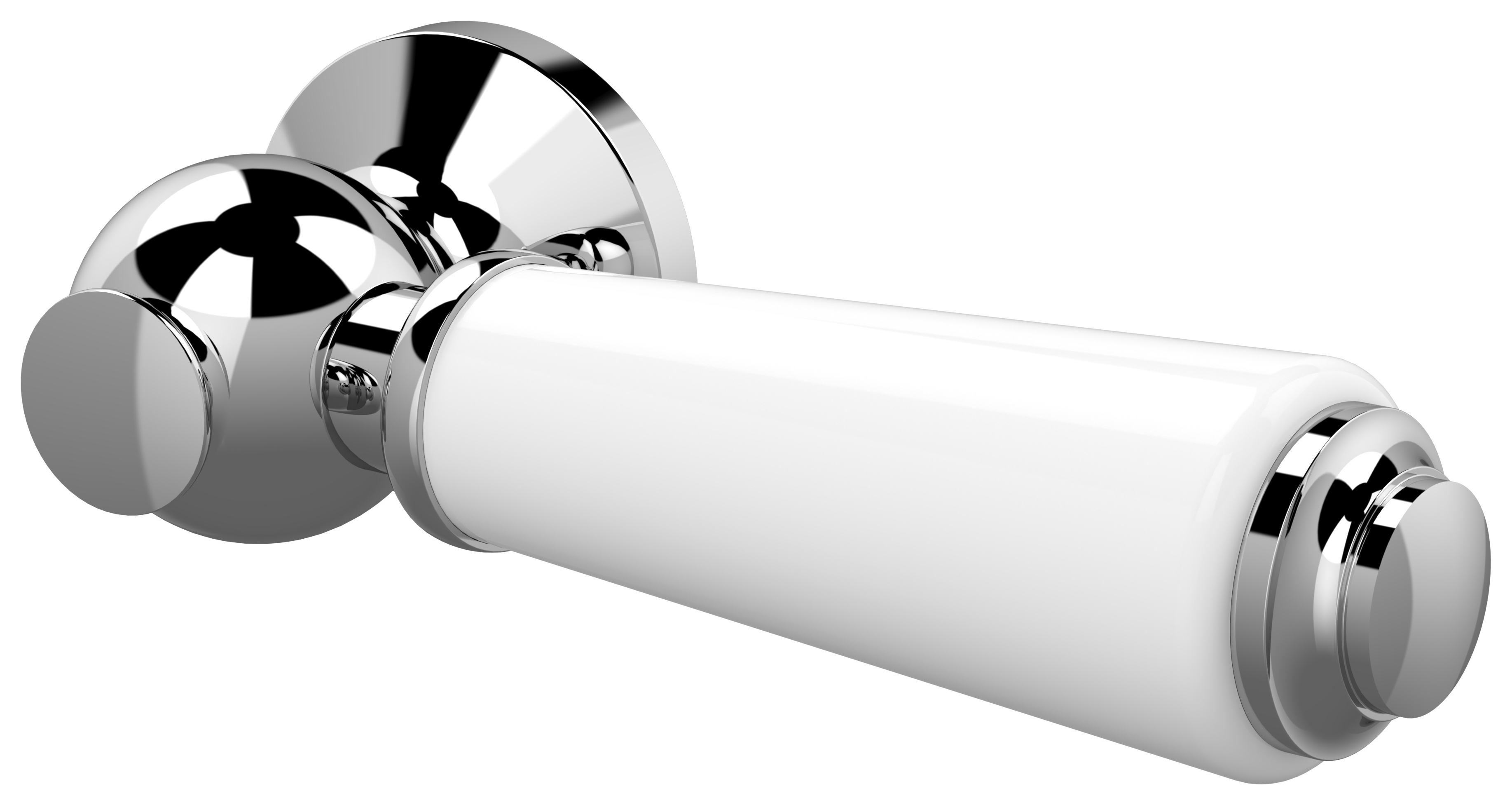 Bayswater Ceramic Cistern Flush Lever - Chrome & White