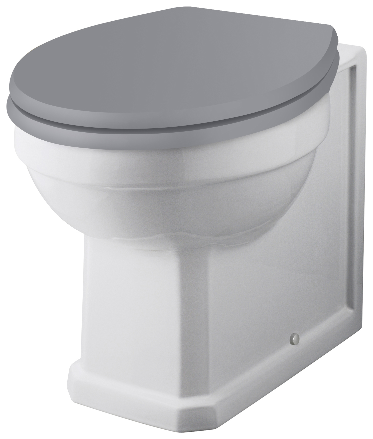 Bayswater Fitzroy Traditional Back To Wall Furniture Pan with Cistern & Plummett Grey Soft Close Seat