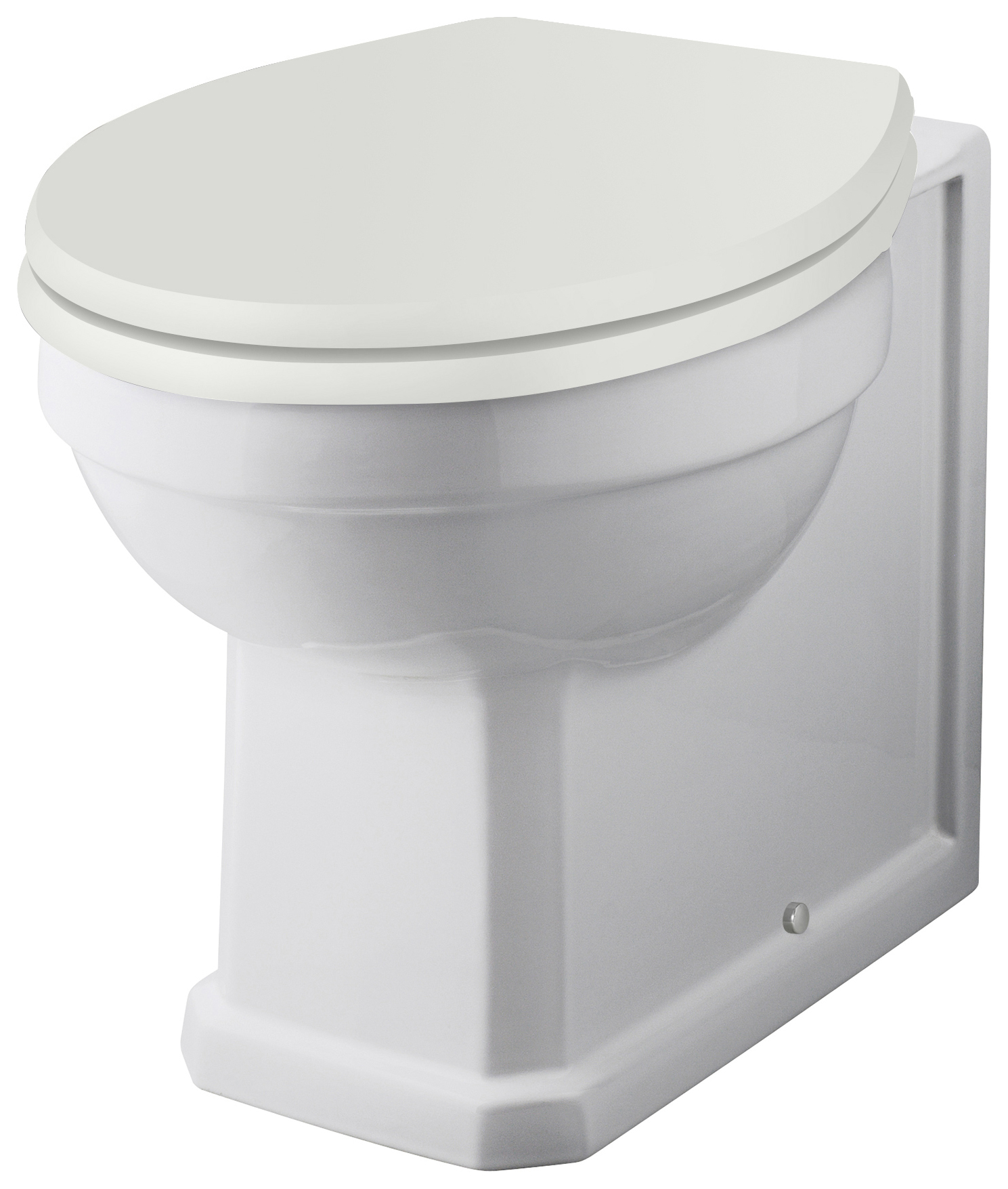 Bayswater Fitzroy Traditional Back To Wall Furniture Pan with Cistern & Pointing White Soft Close Seat