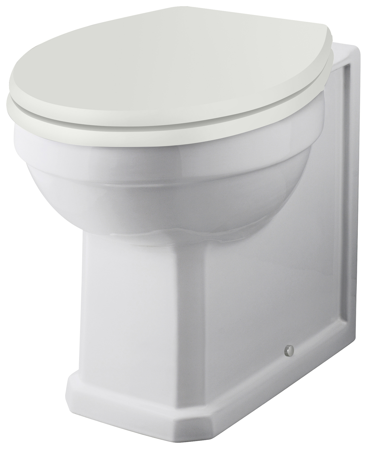 Bayswater Fitzroy Traditional Back To Wall Comfort Height Furniture Pan with Cistern & Pointing White Soft Close Seat