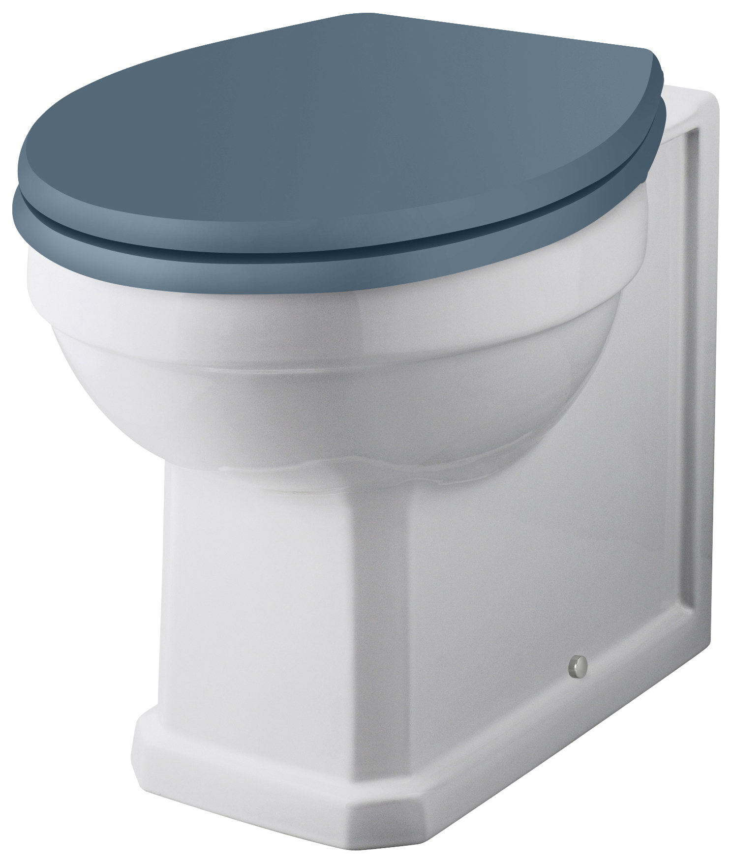 Bayswater Fitzroy Traditional Back To Wall Furniture Pan with Cistern & Stiffkey Blue Soft Close Seat