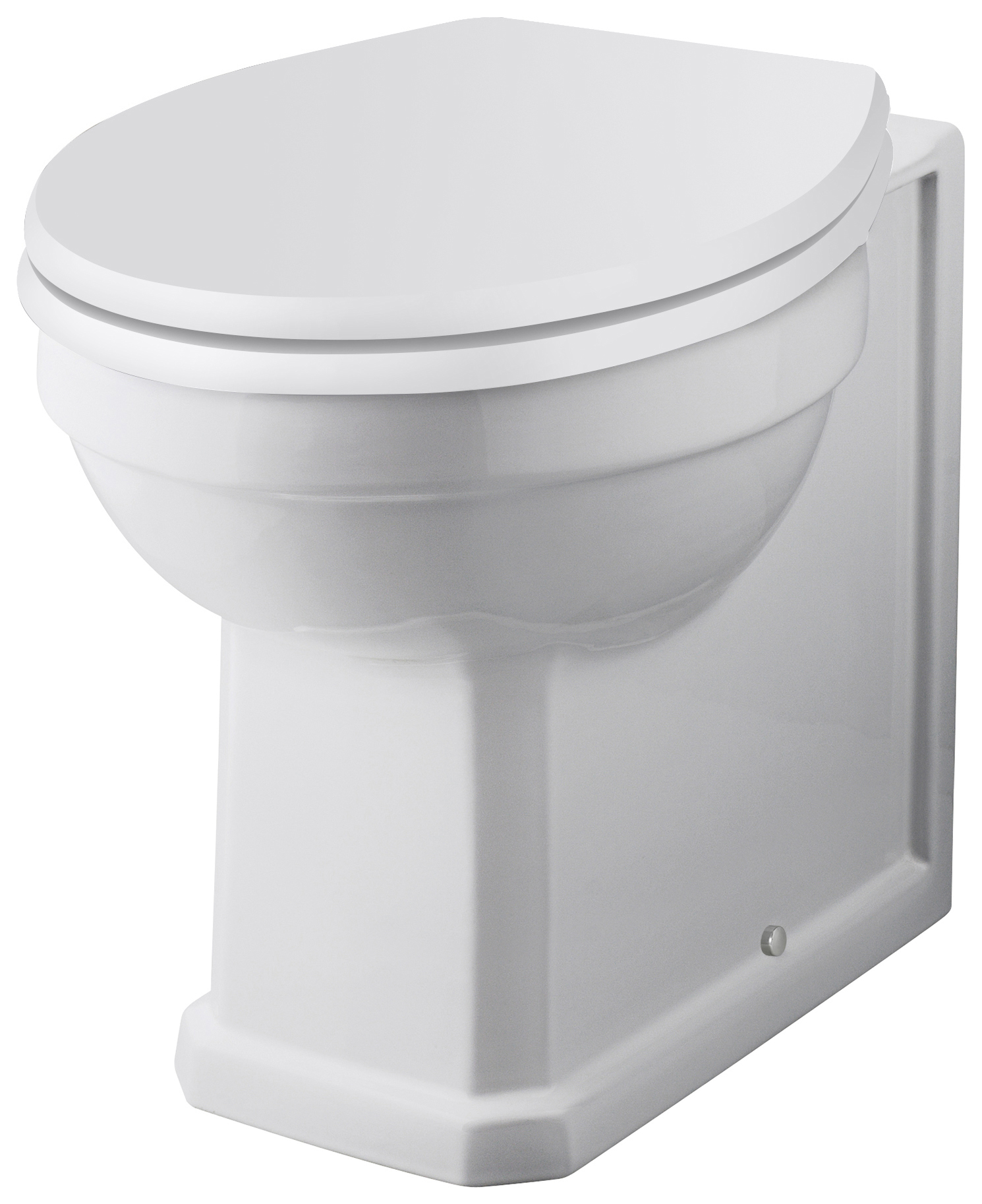 Bayswater Fitzroy Traditional Back To Wall Comfort Height Furniture Pan with Cistern & White Soft Close Seat