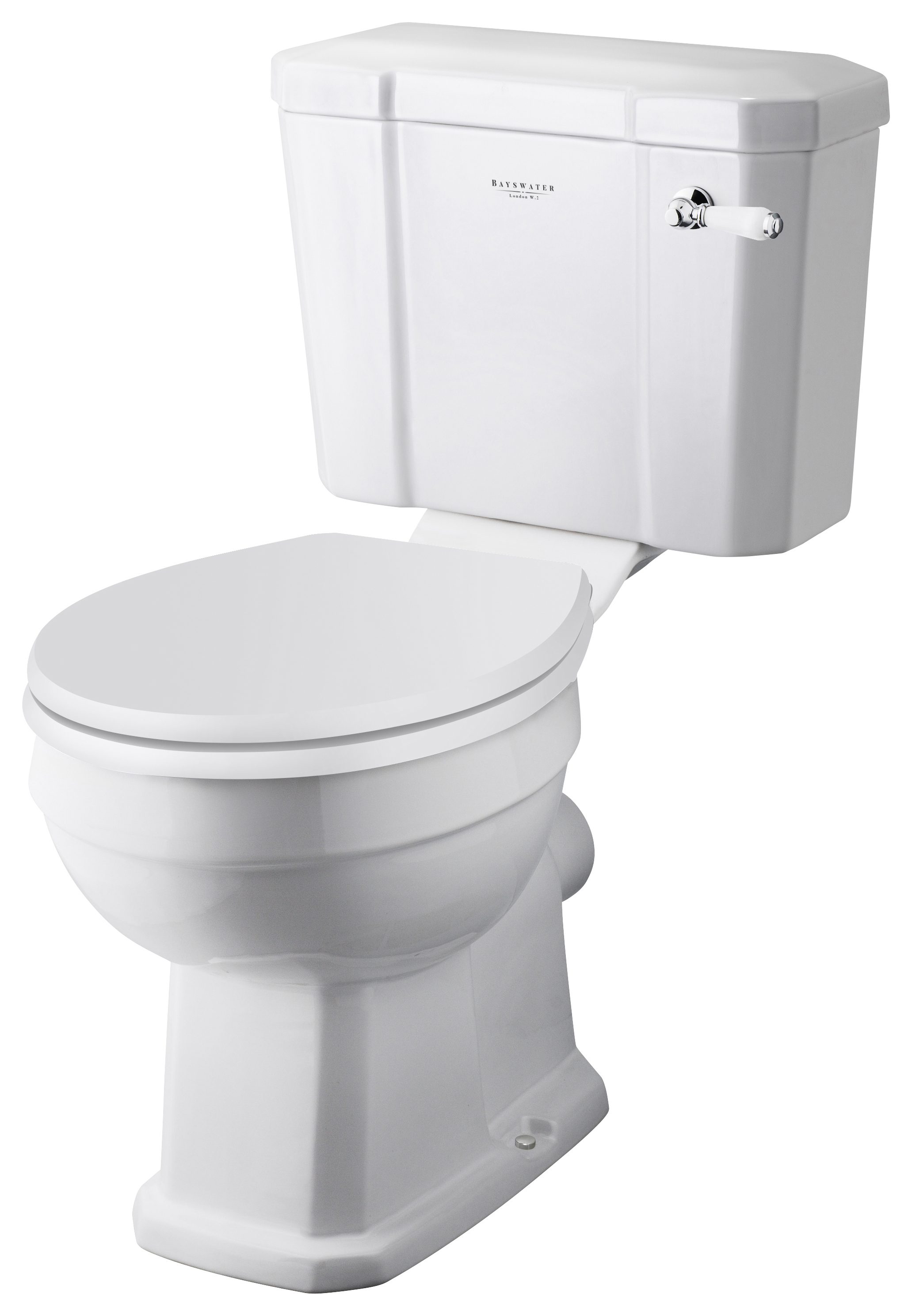 Bayswater Fitzroy Traditional Close Coupled Toilet Pan, Cistern & White Soft Close Seat