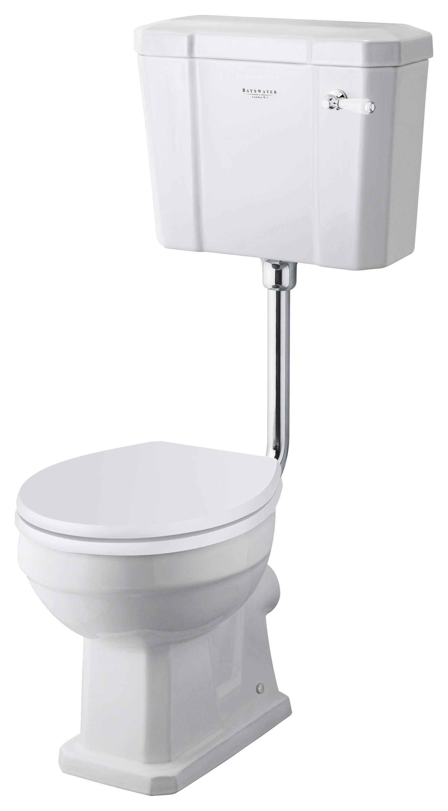 Bayswater Fitzroy Traditional Low Level Toilet Pan, Cistern & White Soft Close Seat