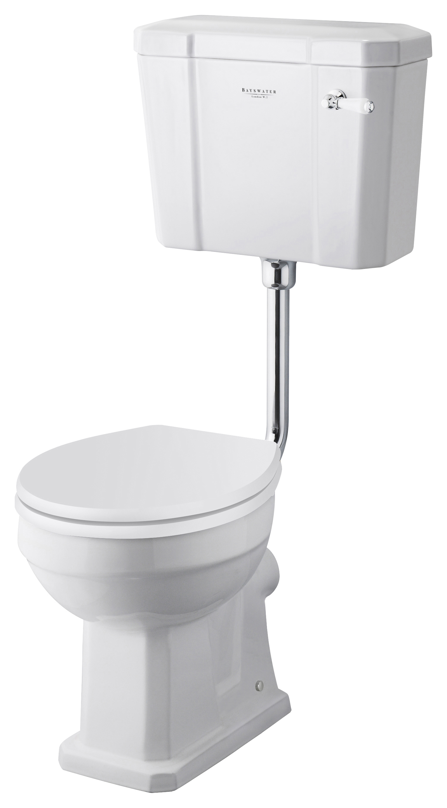 Bayswater Fitzroy Traditional Low Level Comfort Height Toilet Pan, Cistern & White Soft Close Seat