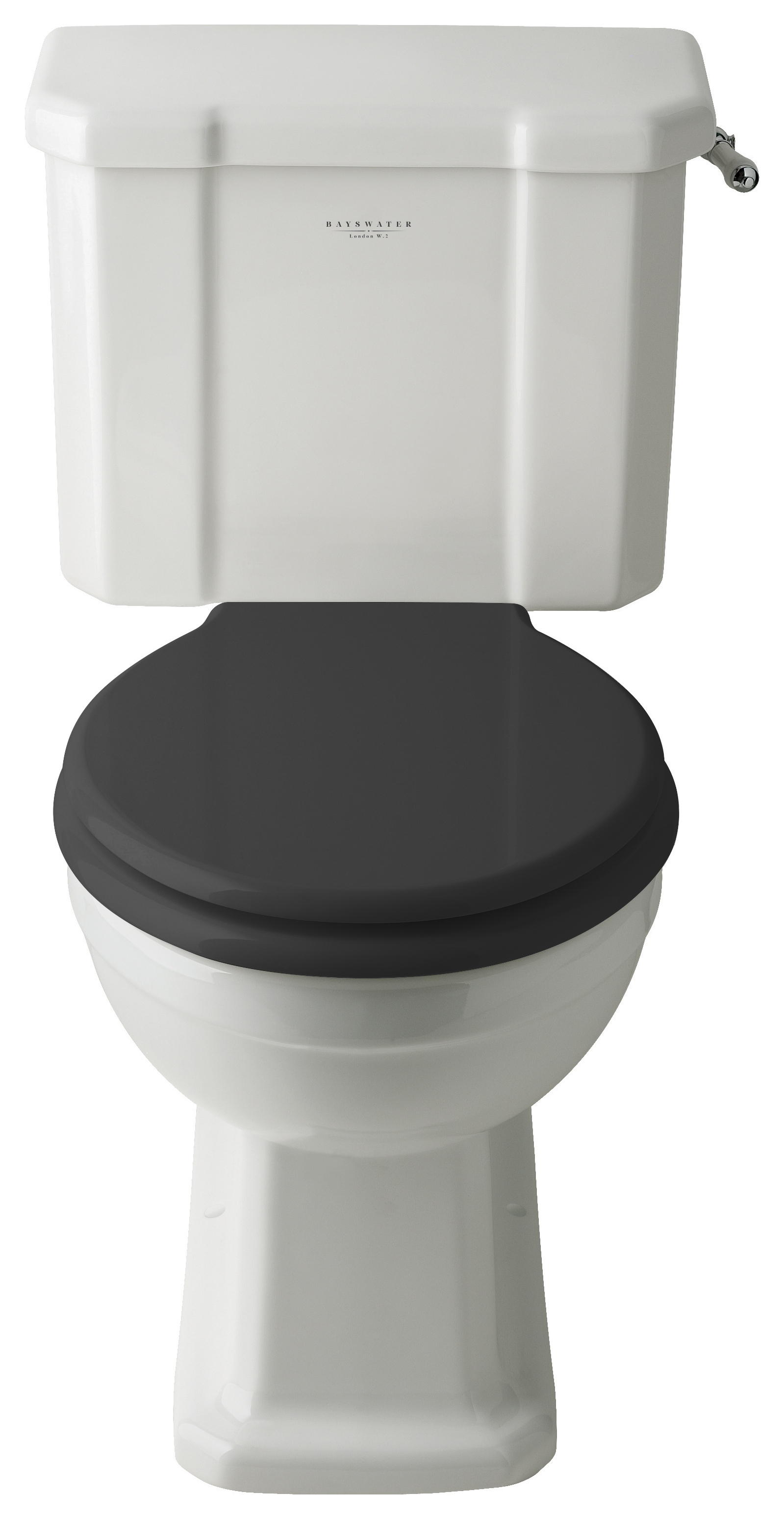 Bayswater Westcott Traditional Close Coupled Toilet Pan, Cistern & Black Soft Close Seat