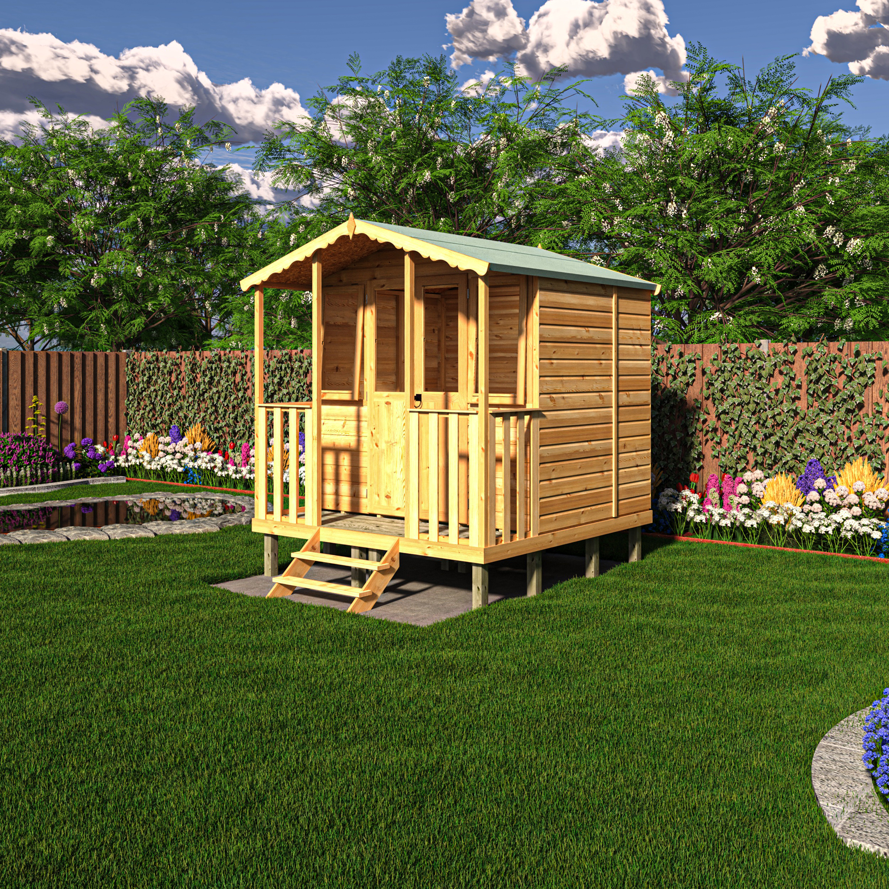 Shire Thornham Beach Hut Style Summerhouse 7x7ft