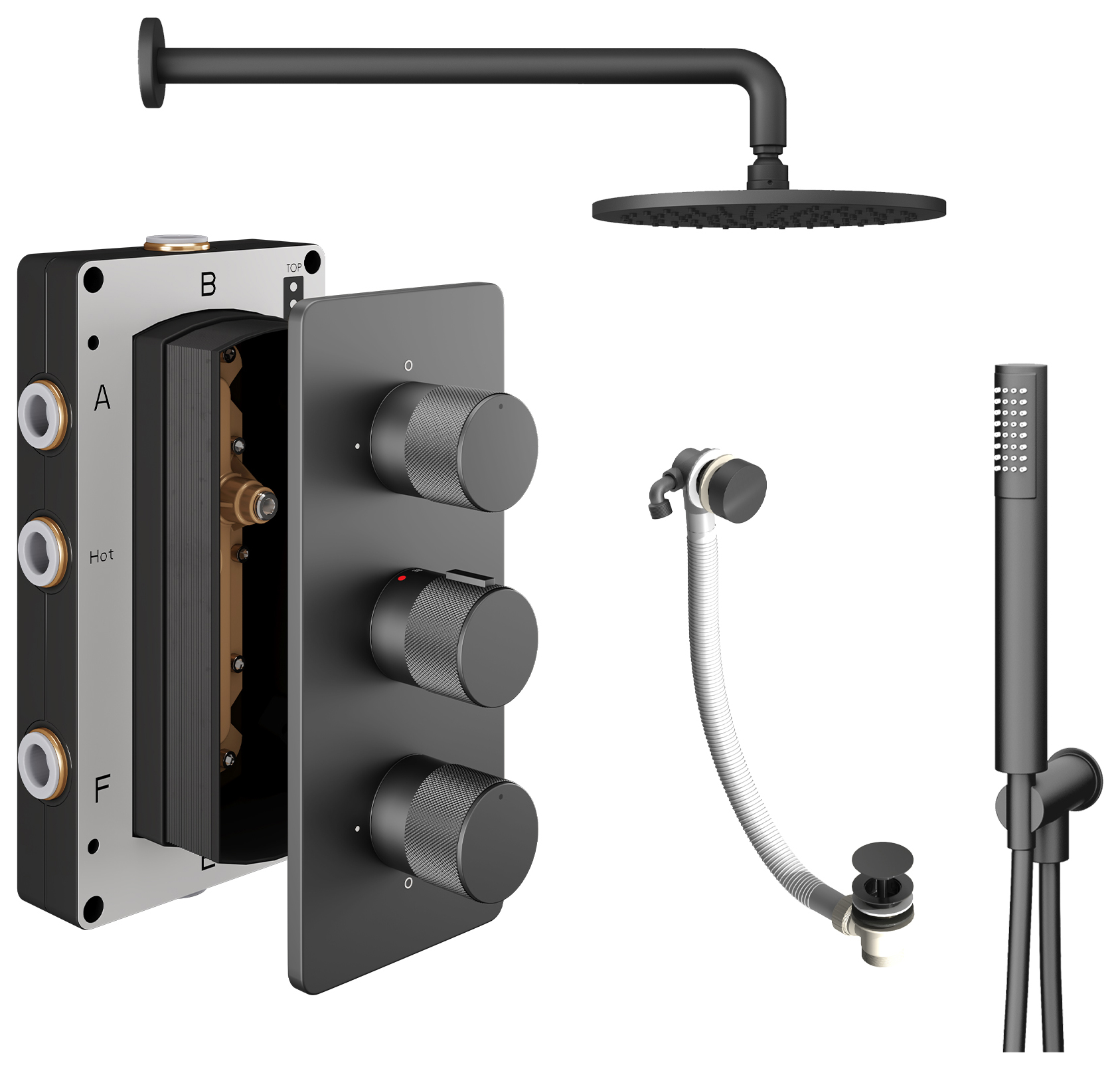 Melbury Pro Recessed 3 Outlet Round Mixer Shower